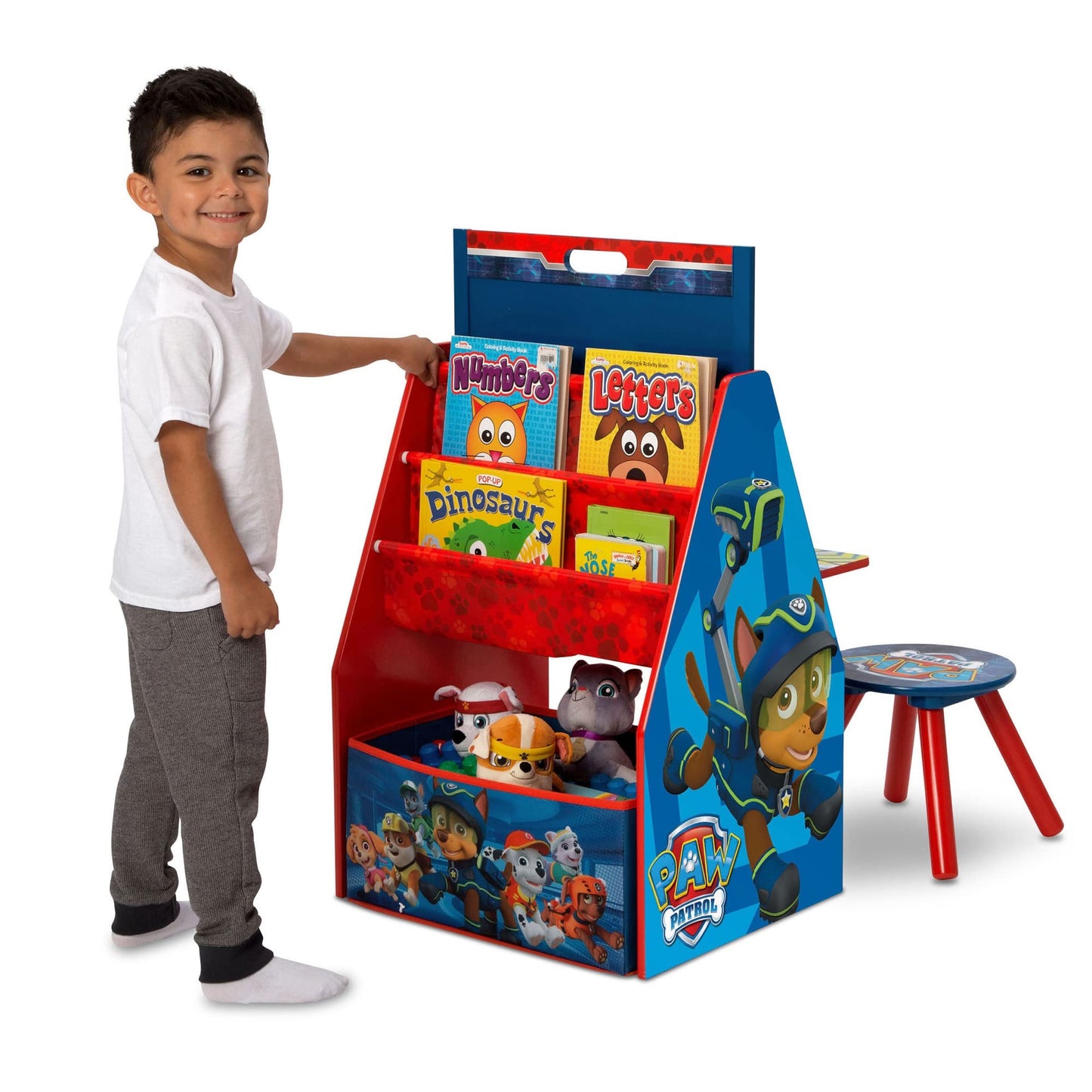 Delta Children Deluxe Kids Art Easel Desk Stool Toy Table Organizer, Nick Jr. PAW Patrol