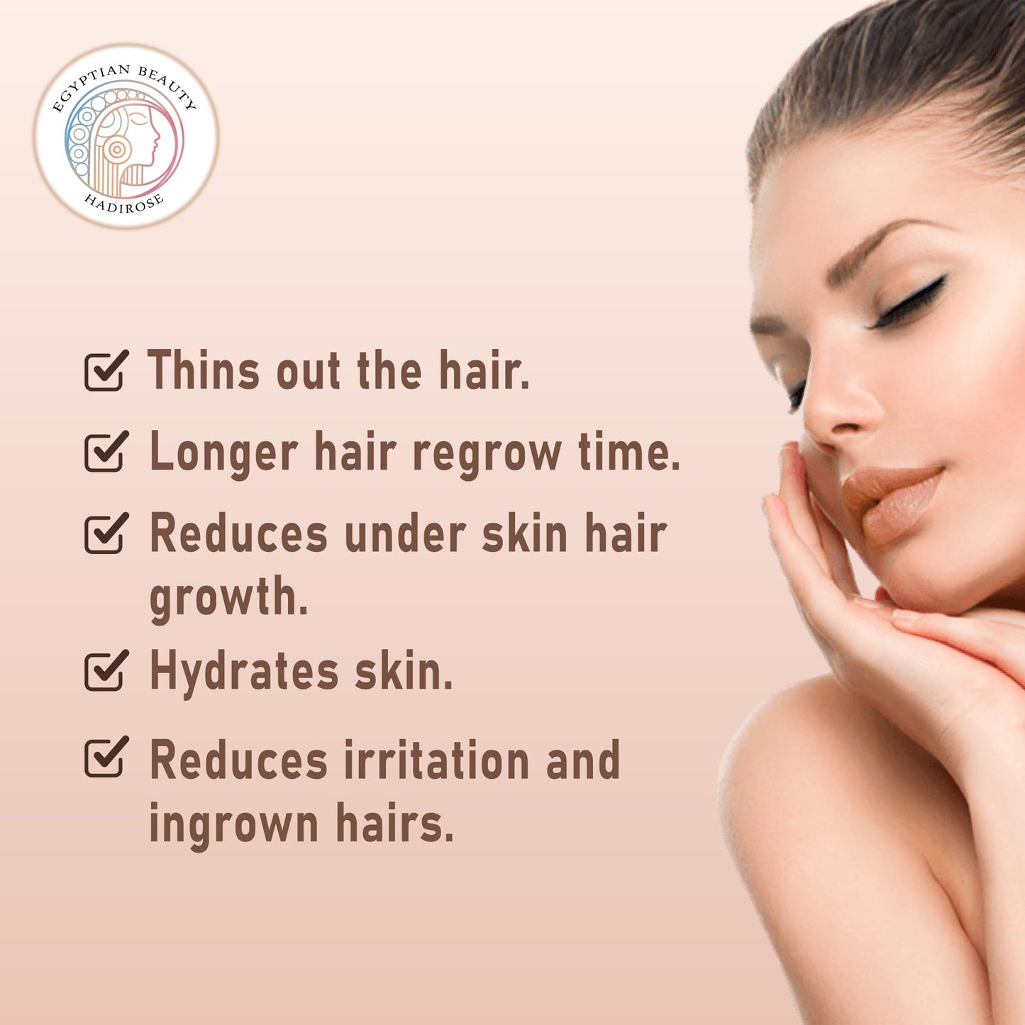Silky Cream by Hadirose | Pure Red Saad Oil (Cyperus Rotundus) | 100% Organic Permanent Hair Removal Maintenance Cream | Prevent Ingrown Hair | Scented (Rose, Jasmine & Lavender) | Made in the USA