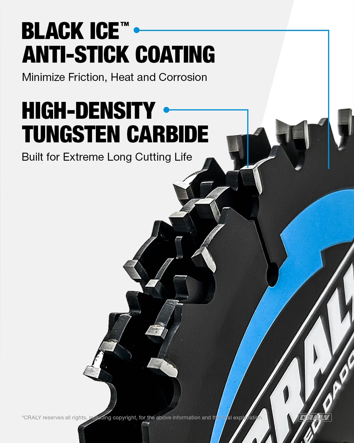 CRALY 8 Inch Carbide Stacked Dado Blade Set, 24 Teeth with 5/8 Inch Arbor, Black Ice Coating, Adjustable Cutting Sizes for Wood Cutting Table Saw(DADO203-7)