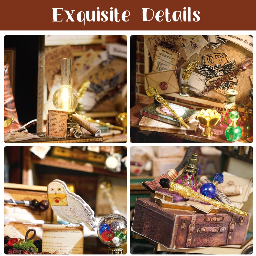 CUTEBEE DIY Miniature Dollhouse Kit, DIY Wooden Dollhouse Kit Miniature House Kit, Mini House Model for Adults and Teens, Creative Room Decorations, Gifts Idea for Family and Friends（Magic House
