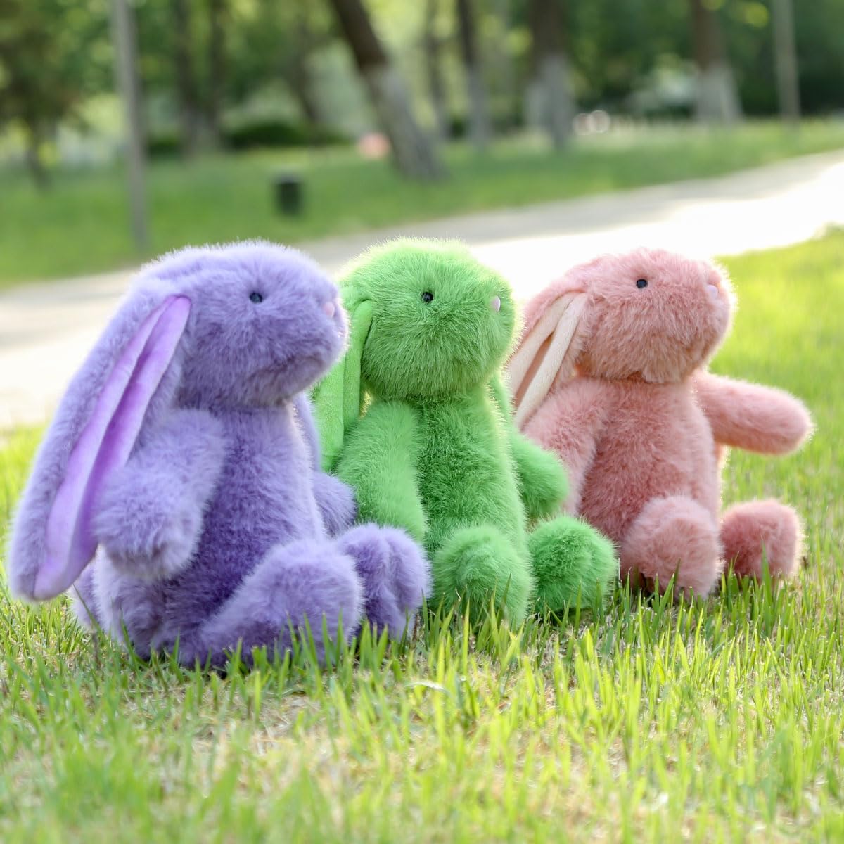 Farnesaa Weighted Stuffed Animal Bunny, 2Lbs Weighted Stuffed Animals Rabbit, 16" Heatable and Coolable Plushies, White Pink Brown Green and Purple Available