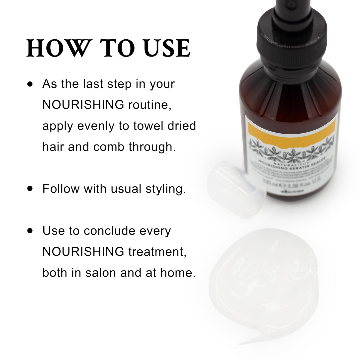 Davines Naturaltech NOURISHING Keratin Sealer, No Rinse Softening And Protection to Strengthen And Defend Against Split Ends, 3.38 Fl. Oz.
