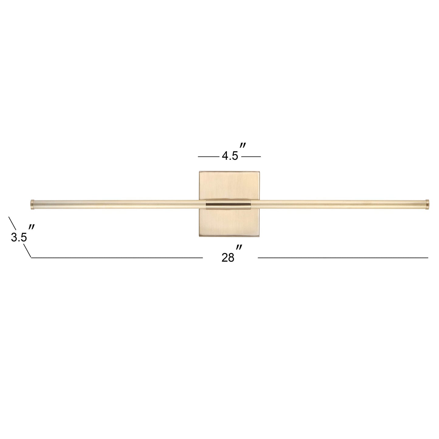 JONATHAN Y JYL7022B Makena 28" Dimmable Integrated LED Modern Metal Wall Sconce Contemporary Minimal 3000K 10W Bulbs Entryway Lobby Bathroom Bedroom Living Room, Gold