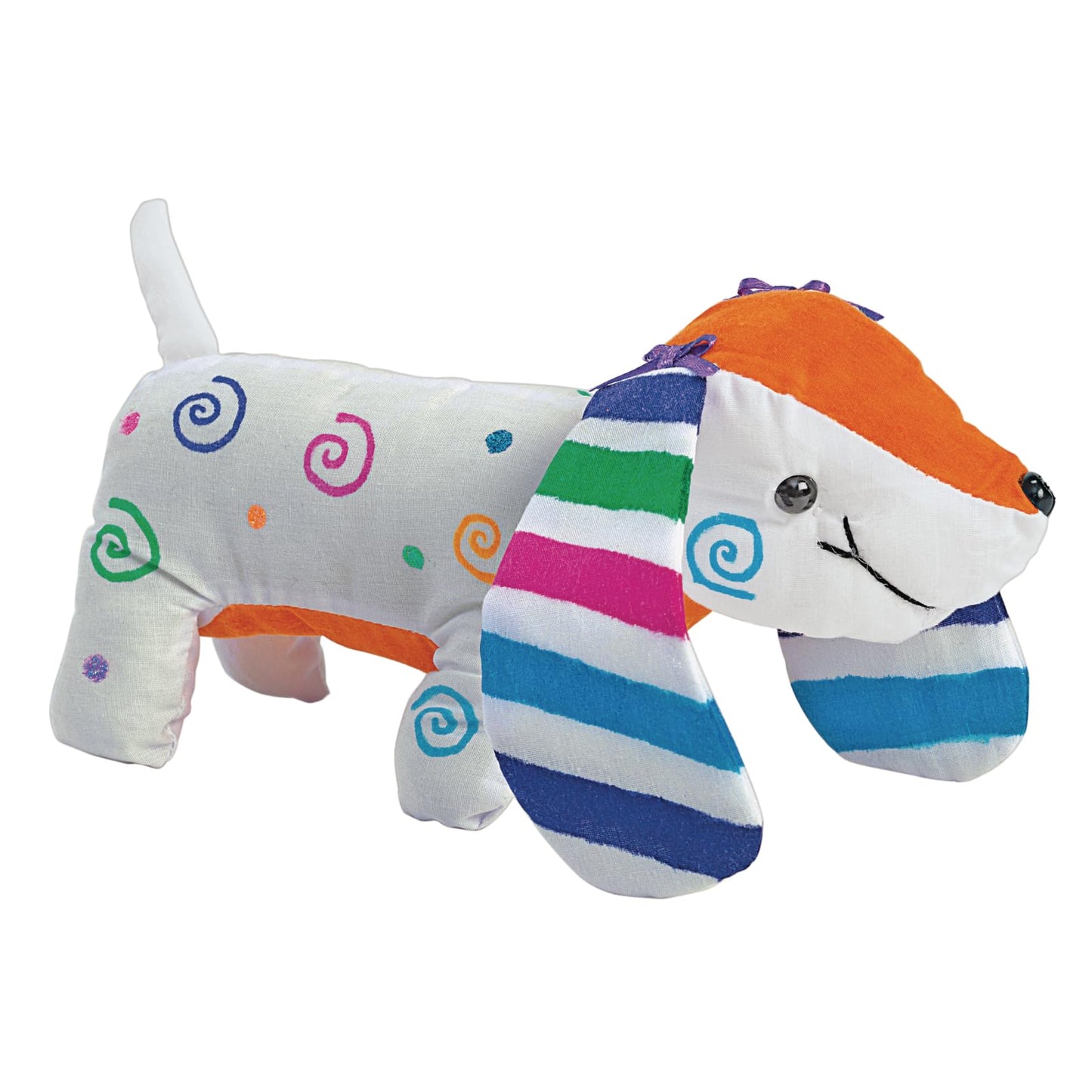 Colorations Set of 12 Decorate Your Own Fabric Plush Stuffed Puppy Dog, Arts & Crafts, Autograph, Signatures, Smooth, 4-1/4"H x 8-1/4"L each