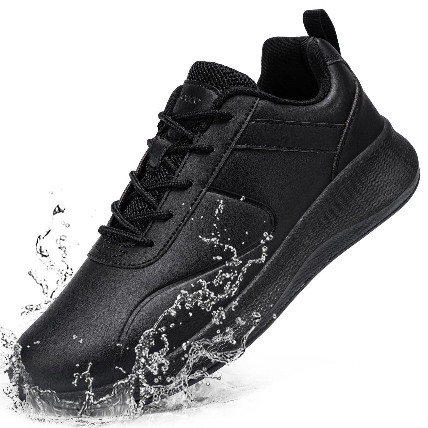 Taquco Non Slip Work Shoes for Women Food Service Lightweight Waterproof Kitchen Chef Shoe Restaurant Walking Sneakers Nursing Slip Resistant Footwear (Black,7)