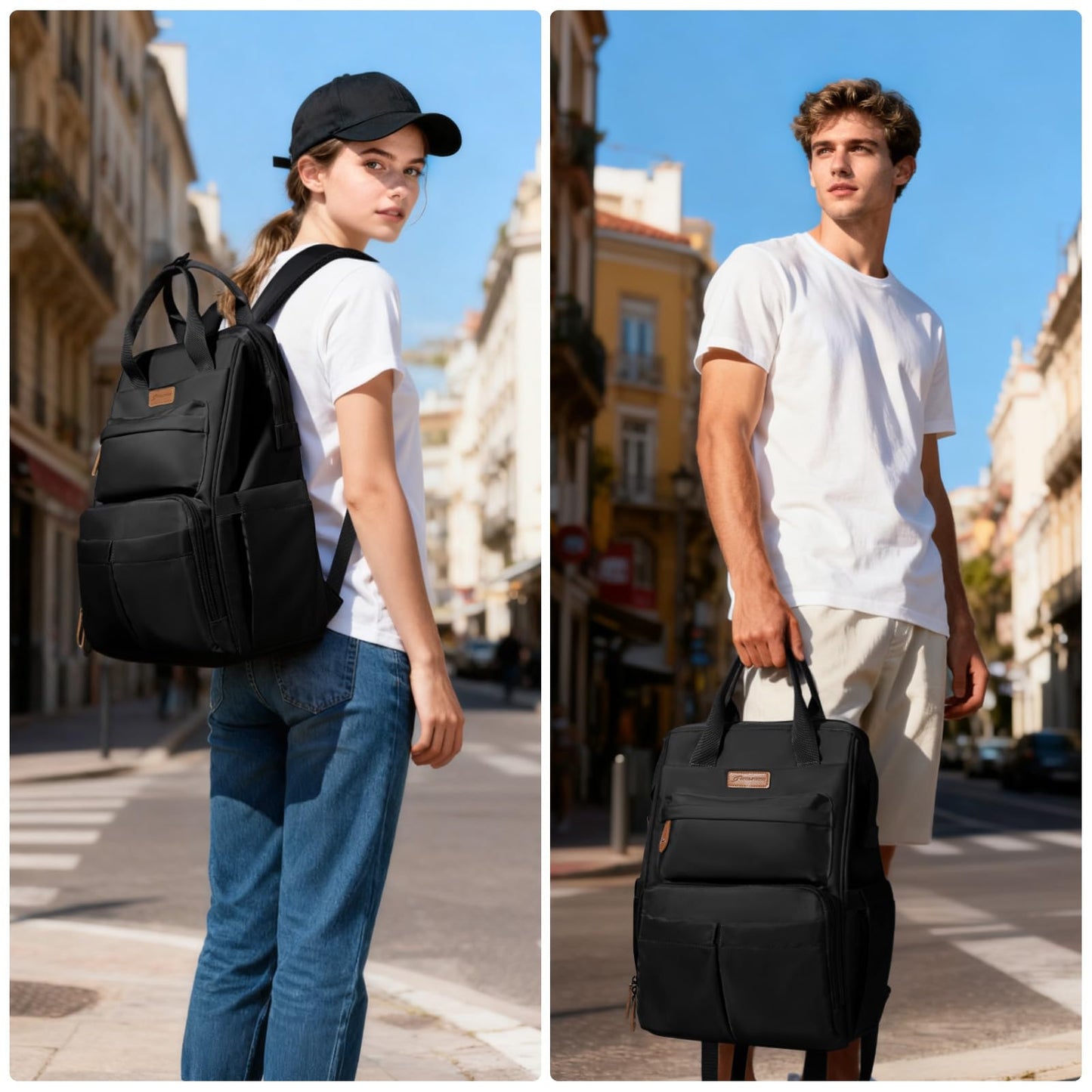 Maelstrom Laptop Backpack, Fits 15.6-17.3 Inch Travel Backpack Gift for Women Men, Waterproof College School Computer Bag, Anti-theft Business Work Bag with Luggage Strap (Black, 17.3 Inch)
