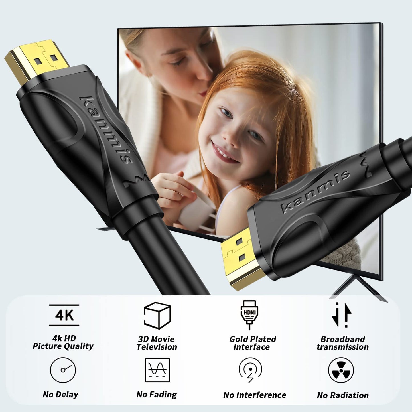 4K HDMI Cable 100ft, High Speed Hdmi Cables (HDMI2.0,18Gbps,1080P)-Ethernet Audio Return Video 4K HDMI Cable, Ultra High Speed Gold Plated Connectors, Compatible with Playstation Arc PS3 PS4 PC HDTV