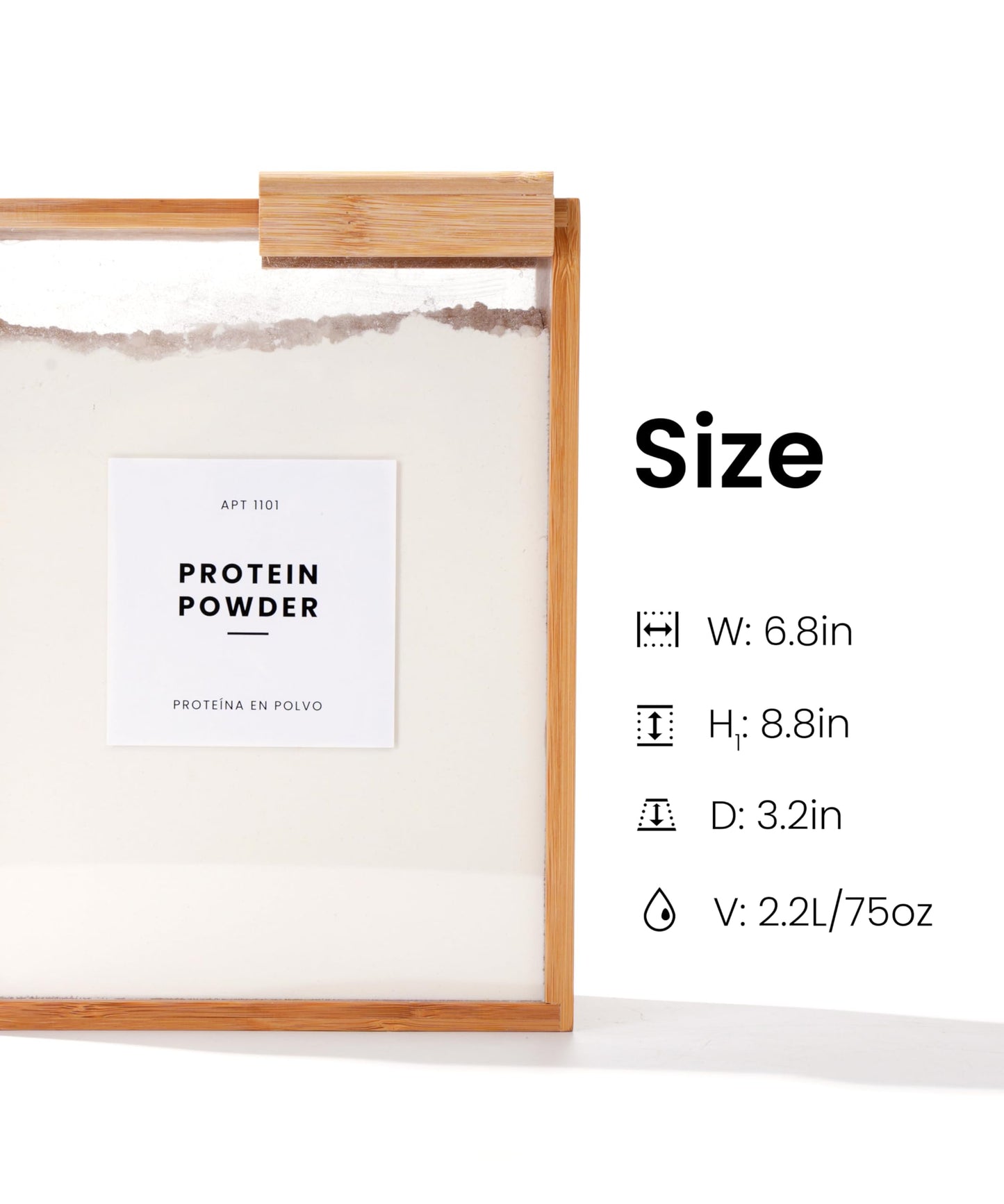 APT 1101 Food Dispenser 2L | Kitchen Organizers and Storage | Food Containers & Cereal Dispenser for Pantry Organization And Storage Container | Cereal, Rice, Flour, Snack (Glass, 2)