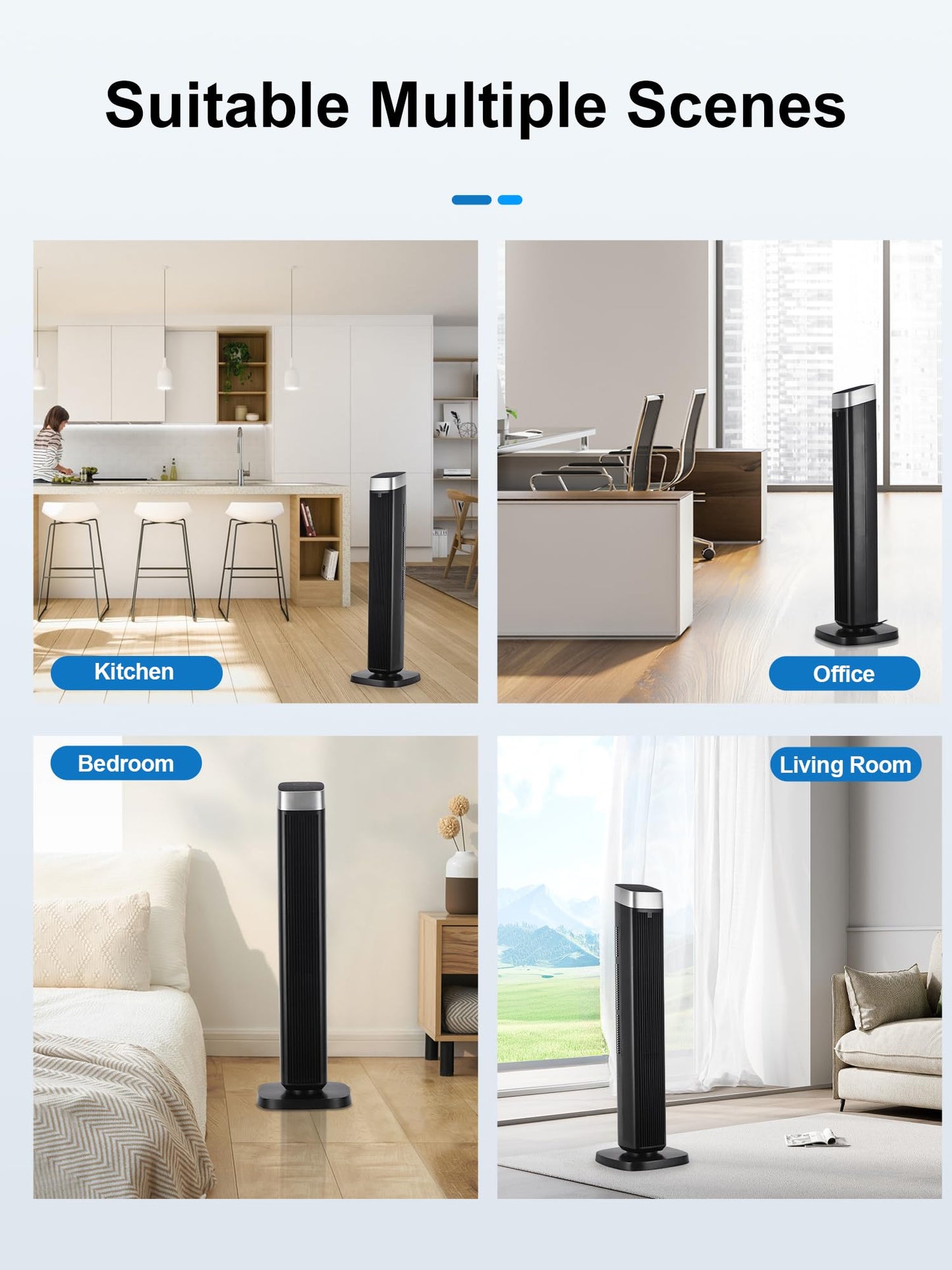 Uthfy 41" Tower Fan for Bedroom, 120° Oscillating Standing Fan with 24H Timer, Built-In Aromatherapy Box, Remote Control, 25ft/s High-Speed, 3 Speeds, 3 Modes, Quiet Floor Fan for Room, Home, Office