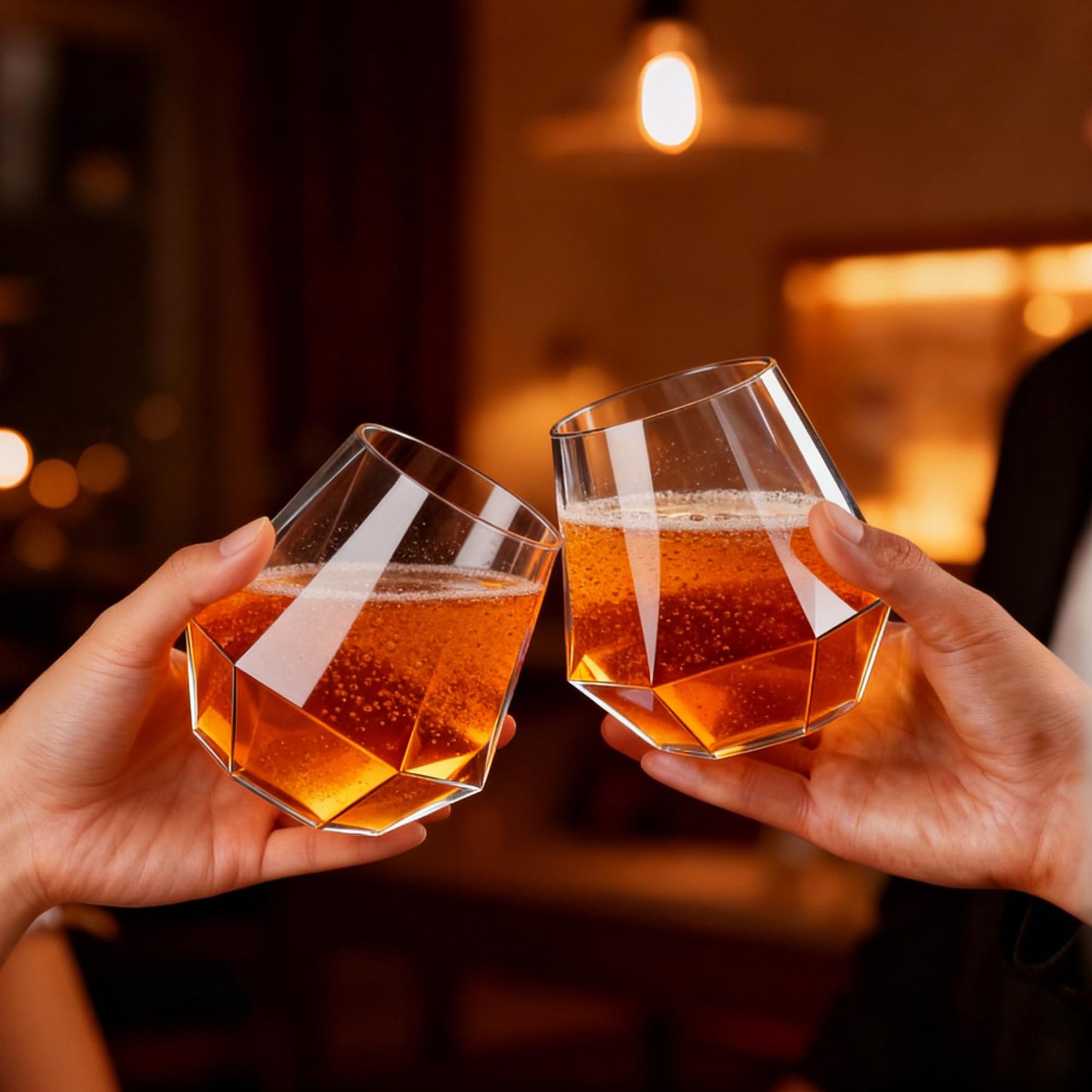 40 Pack 12oz Diamond Plastic Wine Glasses, Disposable Stemless Wine Cups - Shatterproof, Unbreakable & BPA-Free, Recyclable Drinkware for Wedding Reception, Birthday Party, New Year, Holidays & Events