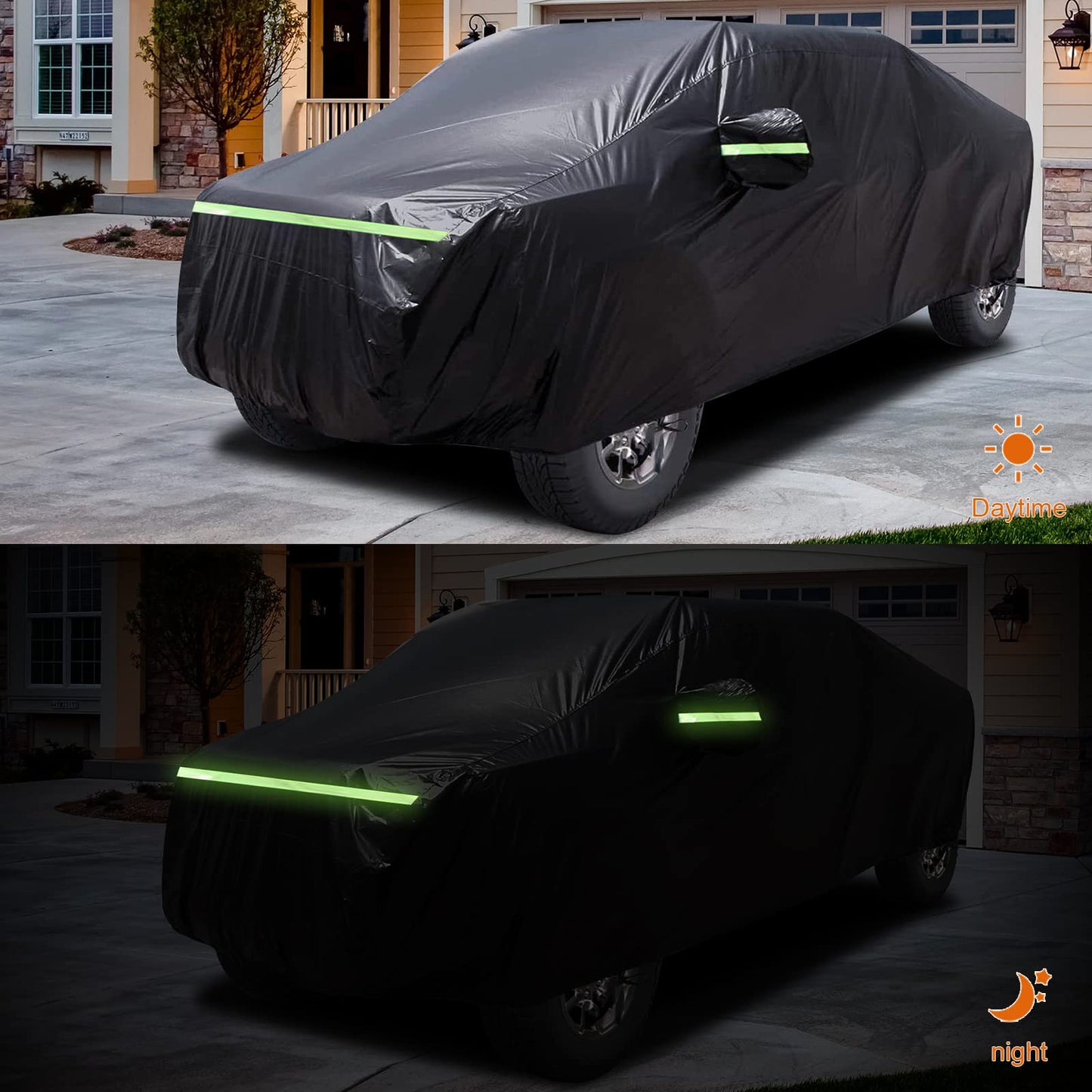 Waterproof Car Cover Compatible with 2019-2025 Jeep Gladiator, 6 Layers All Weather Jeep Gladiator Car Covers with Zipper Door for Snow Rain Dust Hail Protection