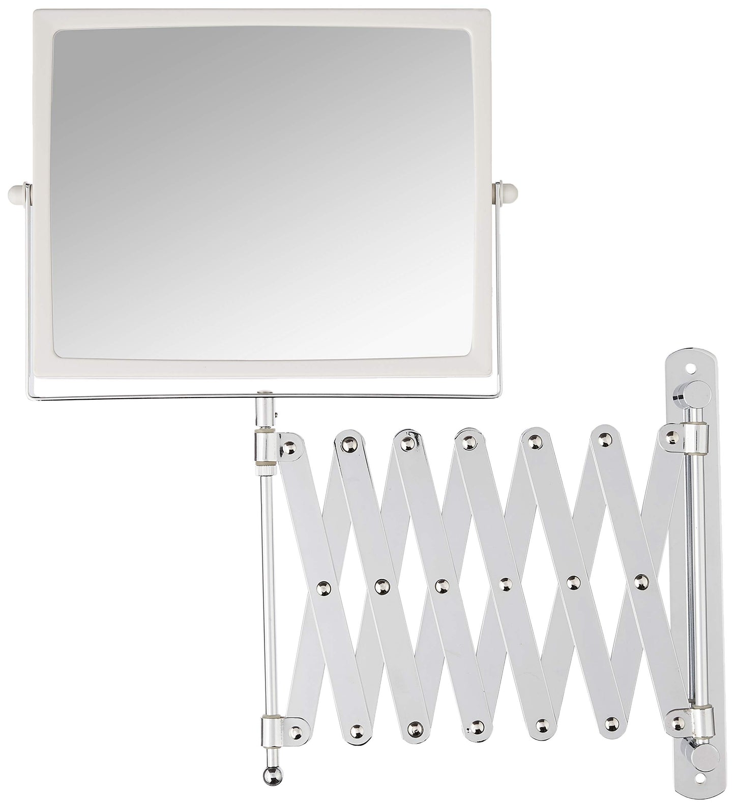 JERDON Two-Sided Swivel Wall Mount Mirror - Vanity Mirror with 5X Magnification & 30 inch Wall Extension - Model J2020C