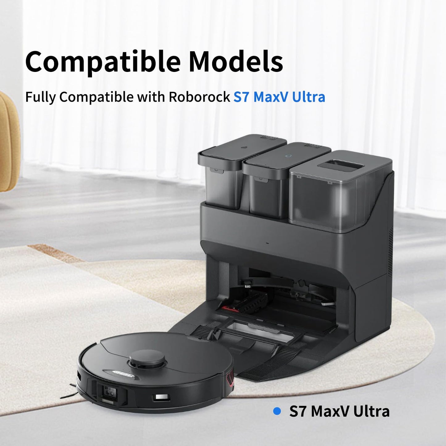 23 PCS Replacement Parts Compatible with Roborock S7 MaxV Ultra Robot Vacuum Cleaner,6 Side Brushes,4 HEPA Filters,4 Dust Bags,1 Cleaning Brush,2 Main Brushes,4 Mop Pads,2 Tools