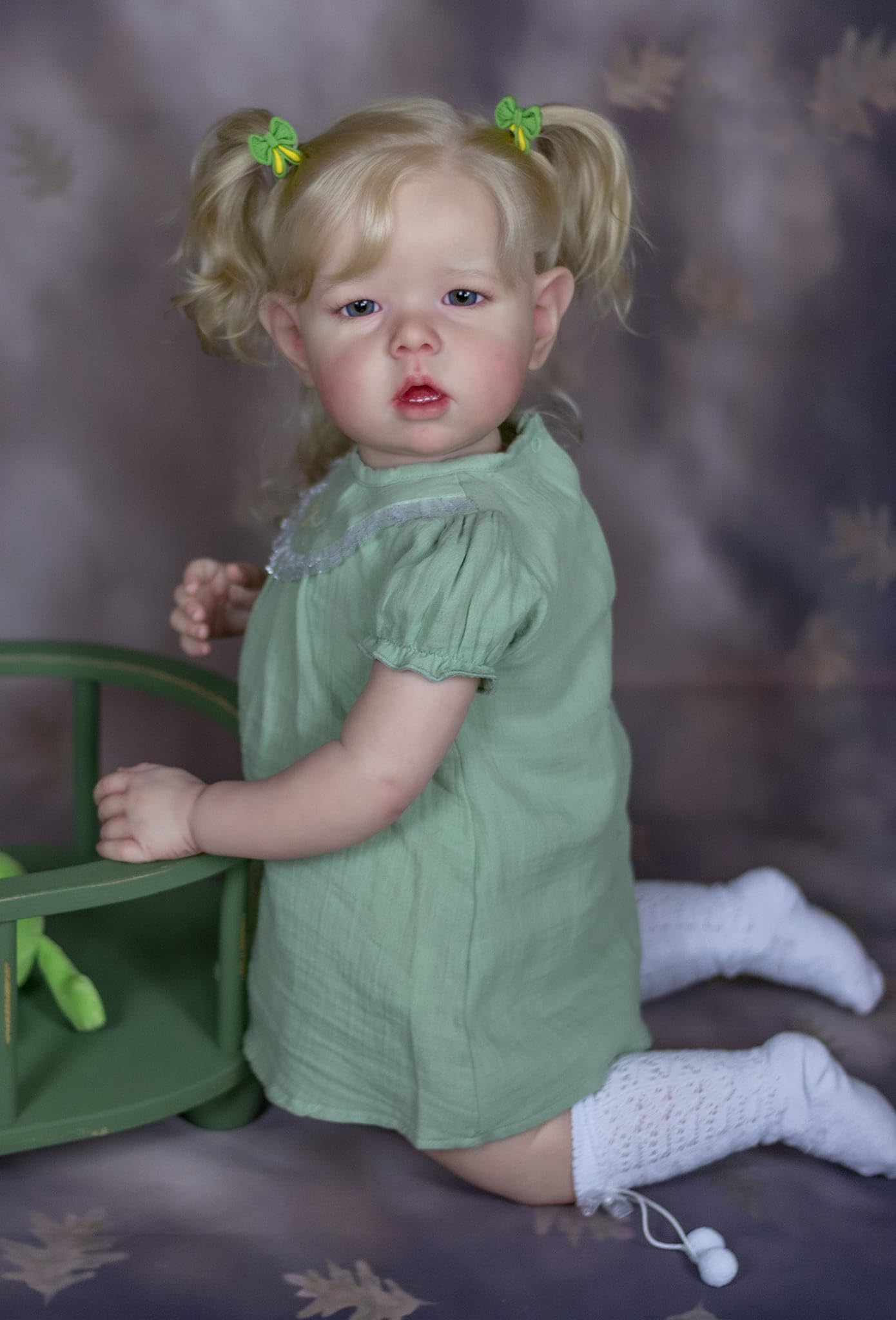 Pinky Reborn Baby Dolls 28 inch 70cm Silicone Vinyl Reborn Toddler Baby Doll Blonde Hair Realistic Real Lifelike Looking Newborn Dolls for Age 3+