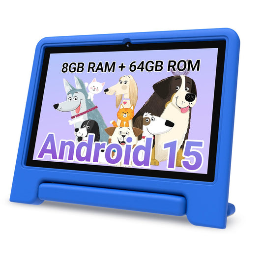 2025 Kids Tablet, 10.1 Inch Android 15 Tablet for Kids, 8+64GB Storage (1TB Expand), Octa-Core, WiFi 6, Pre-Installed Educational Apps, Parental Control, with EVA Protective Case, Eye Protection Mode