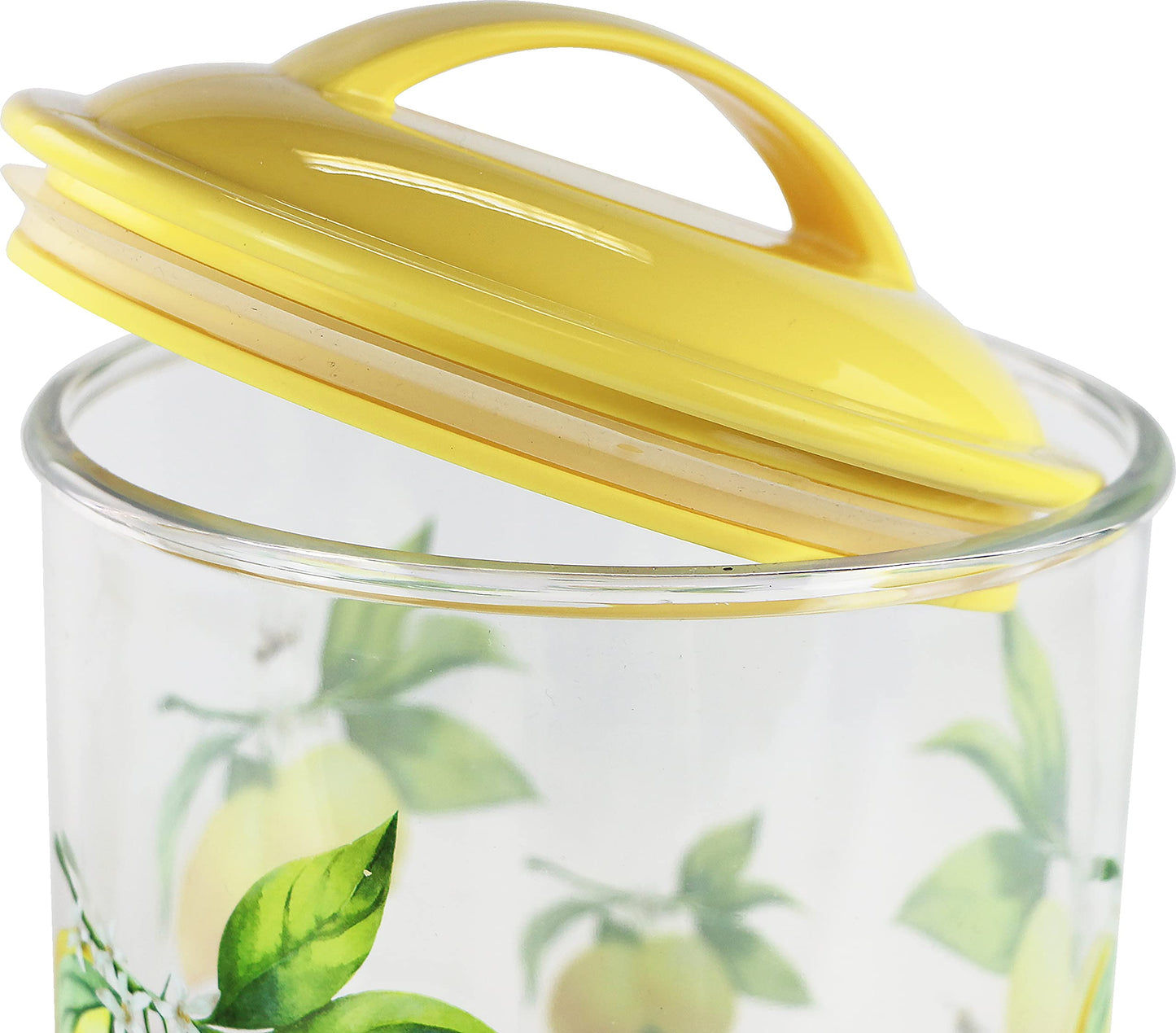 Food Storage Containers, BPA Free Airtight Canisters for Cereal, Pasta, Sugar, Coffee, Flour, Cookies, Loose Tea, for Kitchen Organization, Set of 3 by Reston Lloyd, Fresh Lemons