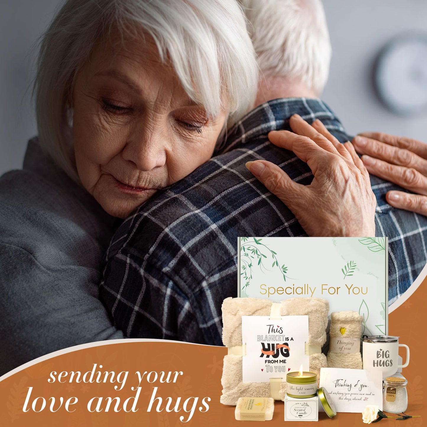 Sympathy Gift Baskets for Loss of Loved One, Bereavement Care Package for Women, Condolence Gift for Mom, Dad, Husband – Grief Support, Miscarriage Gifts for Mother, Sorry for Your Loss