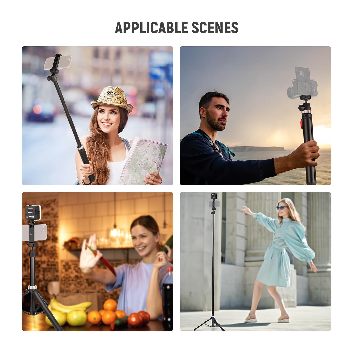 NEEWER Phone Tripod for Cell Phone & Camera with Remote, 62.9" All Metal Selfie Stick Travel Vlog Tripod Stand for iPhone with Phone Holder, Portable Camera Tripod for Canon Sony DLSR GoPro, TS05