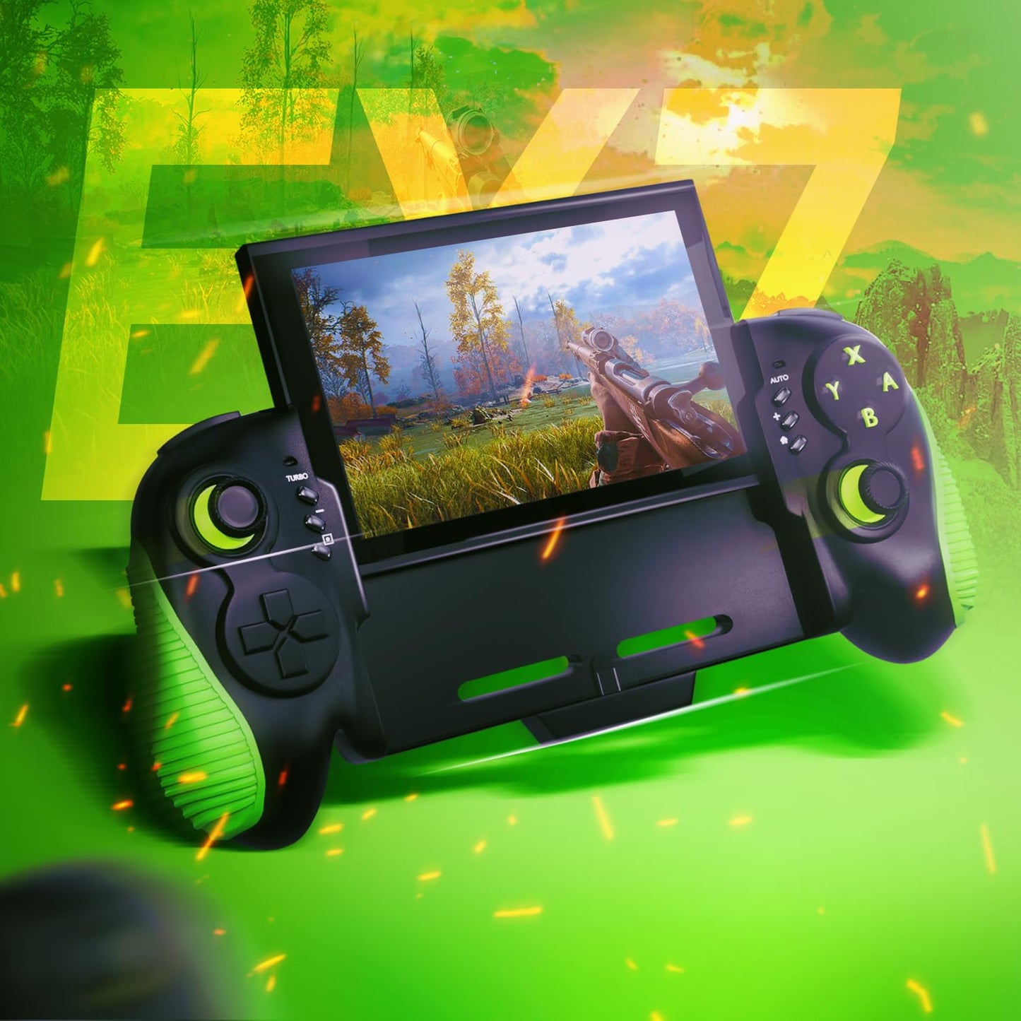 Hawksbill Nintendo Switch & OLED Compatible Handheld Controller, Plug and Play, Charging, Turbo and Auto Function