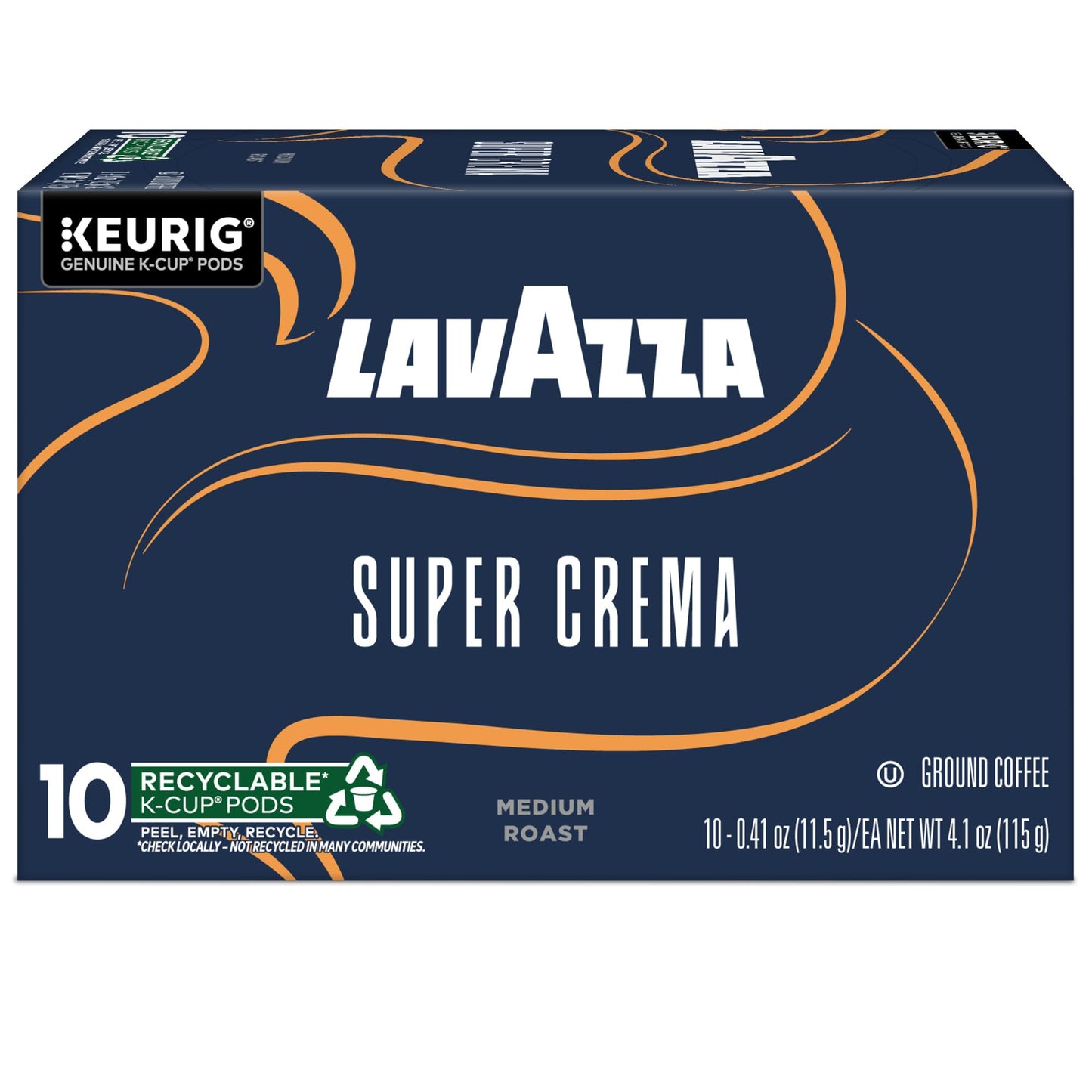 Lavazza Super Crema, Single Serve Keurig K-Cup Pods, Medium Espresso Roast Coffee, 60 Count (6 Packs of 10)