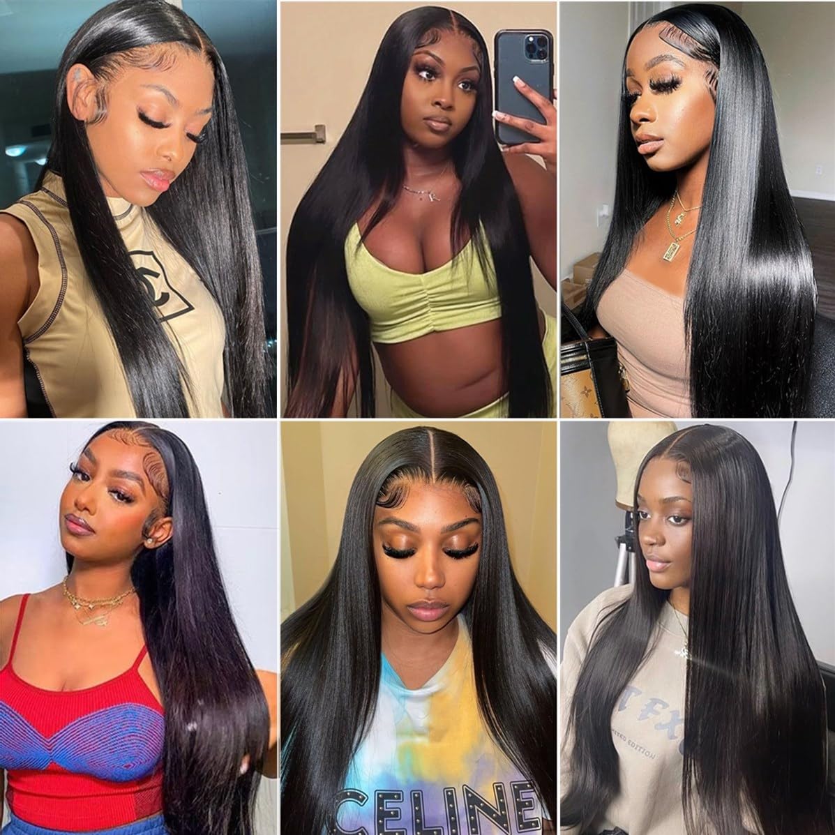 ESIWONHAIR Straight Glueless Wig Human Hair Pre-Plucked Pre Cut Lace Front Wigs for Black Women Brazilian Virgin HD Wear and Go 4x4 Lace Closure Wigs with Baby Hair (18Inch, Natural Color)