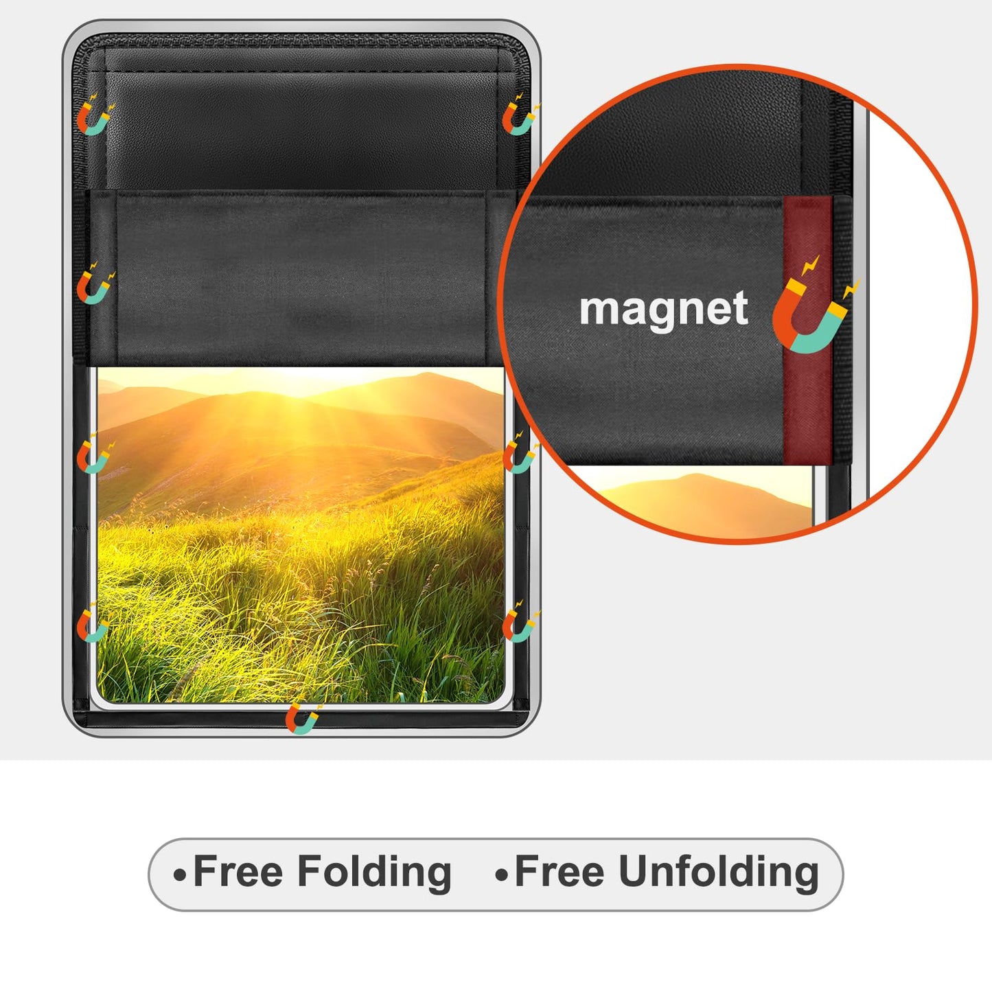 RV Door Window Shade Cover 2 Pack- Magnetic RV Blackout Window Cover with UV Protection and Privacy Features (25 * 16 in) Foldable Magnet Design, Waterproof Fabric, and Reflective Silver Coating