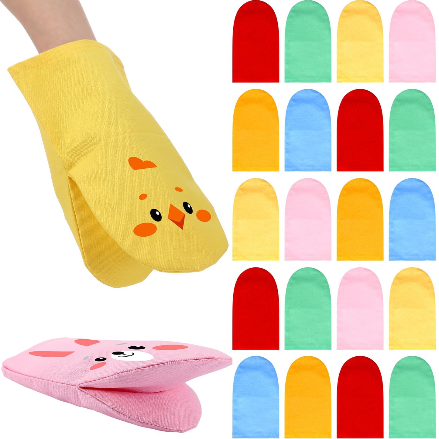 Soulchen 24 Pcs DIY Hand Puppets, Canvas Hand Puppet Making Kit DIY Arts and Crafts Sewing Projects for Fun Home Activities Classes Storytelling Party Favors (Mixed Colors)