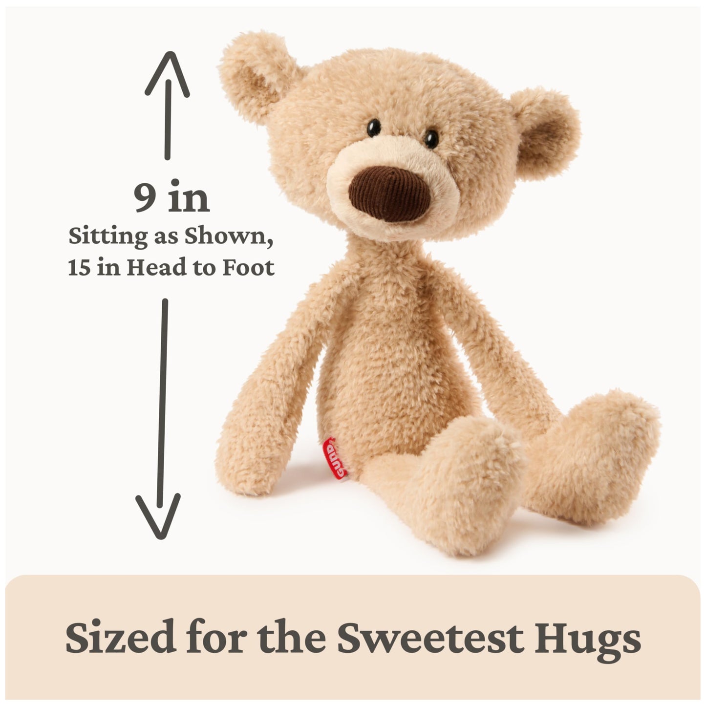 GUND Forever Friends: Toothpick Classic Teddy Bear, Premium Stuffed Animal for Ages 0 and Up, Beige, 15”