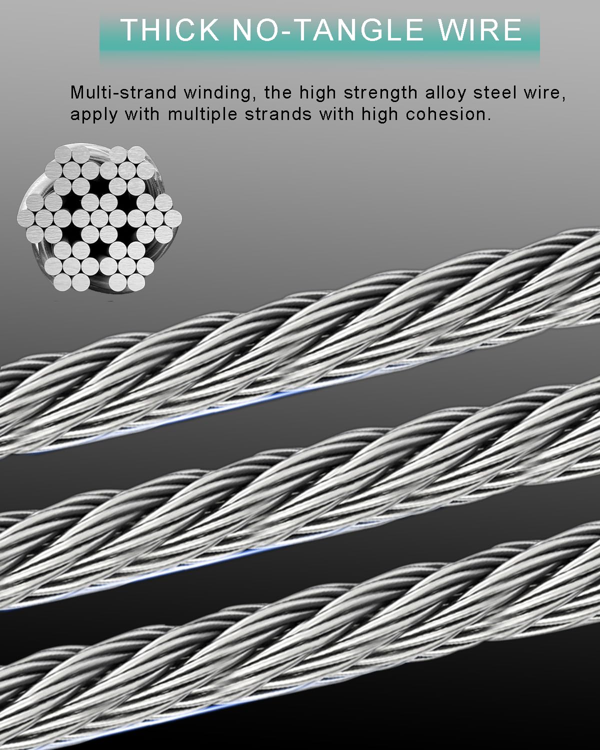 50FT Self Retracting Lifeline Fall Arrest RTOVZON Fall Protection Steel Wire Rope Heavy Duty Retractable Lanyard, Safety Lanyard, Roofing Lifeline, SRL
