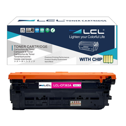 LCL Remanufactured 508A Magenta Toner Cartridge Replacement for HP 508A CF363A for Color Enterprise M553 M553dn M553n M553x MFP M577 M577z M577dn M577f M577c M552dn Printer (1-Pack)