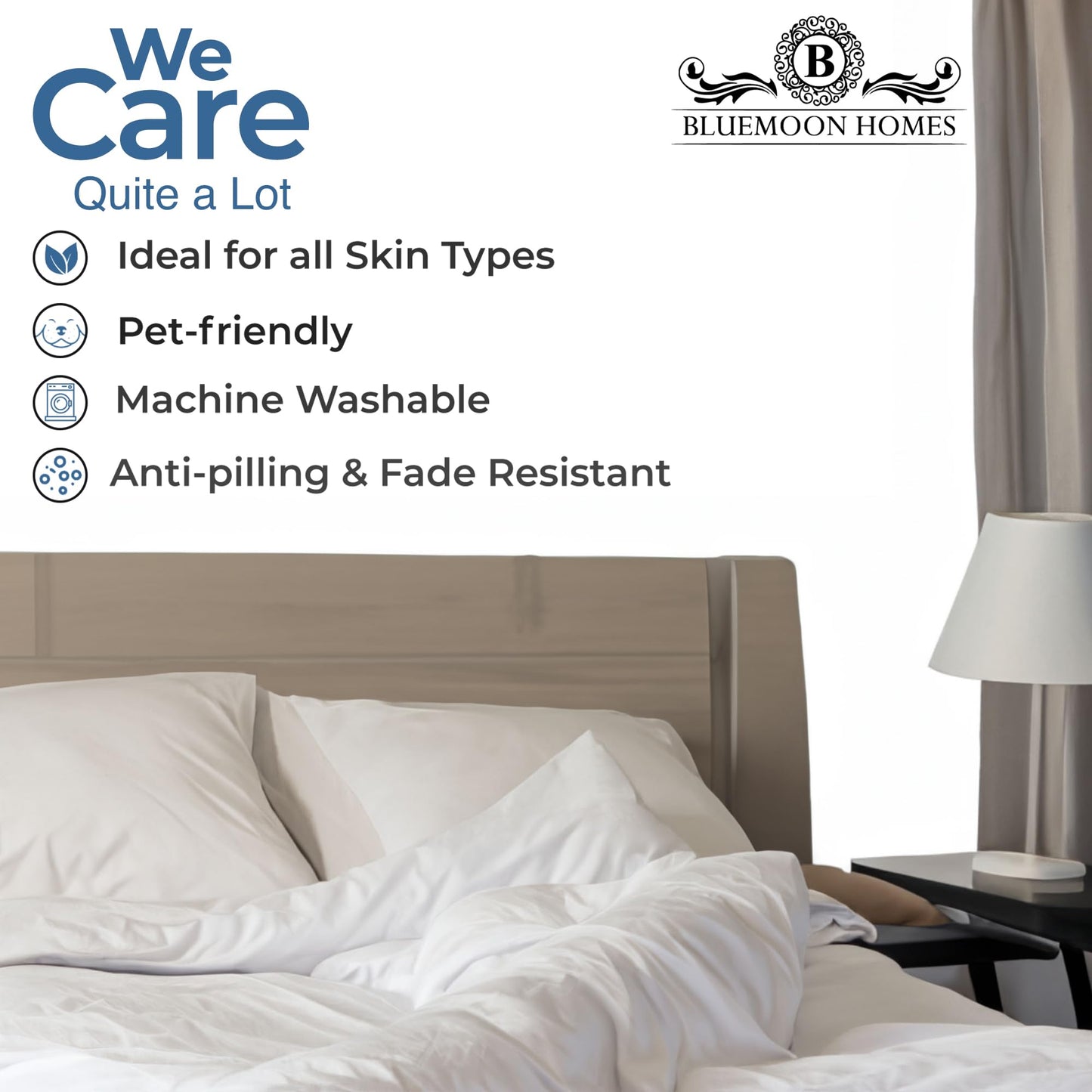Bluemoon Homes White Duvet Cover Queen Full Size 1000 Thread Count 100% Egyptian Cotton Long Staple Quilt Cover Silky Soft, Breathable with Hidden Zipper Closure and 7 Corner Ties 1 Piece Duvet Cover