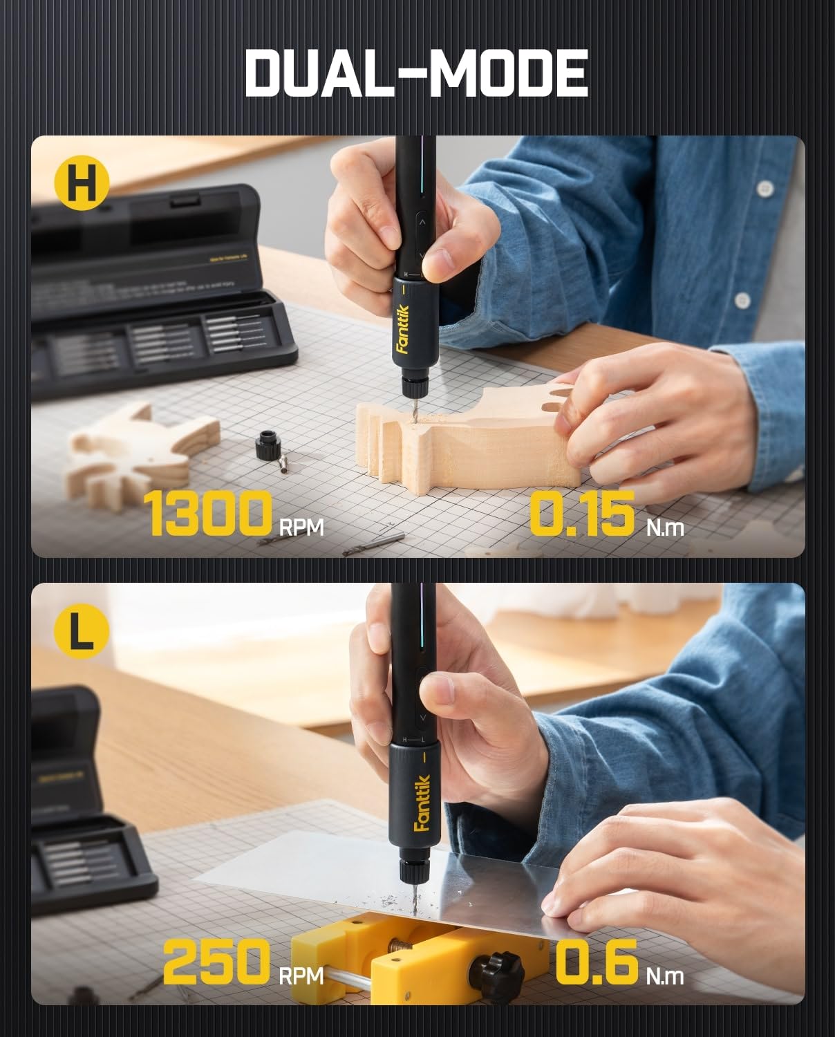 Fanttik K2 Nano 3.7V Power Drill, Mini Precision Electric Driver, 20 Drill Bits, 800mAh Rechargeable, Tool Kit for DIY Projects, Shells, Plastic, Jewelry, PCB, Aluminum Plate