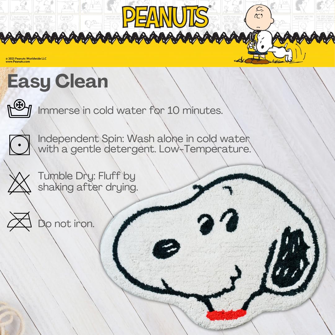Collectibles Peanuts Snoopy 100% Cotton Non Slip Plush Bathroom Mat Rug (Officially Licensed Product) by Franco