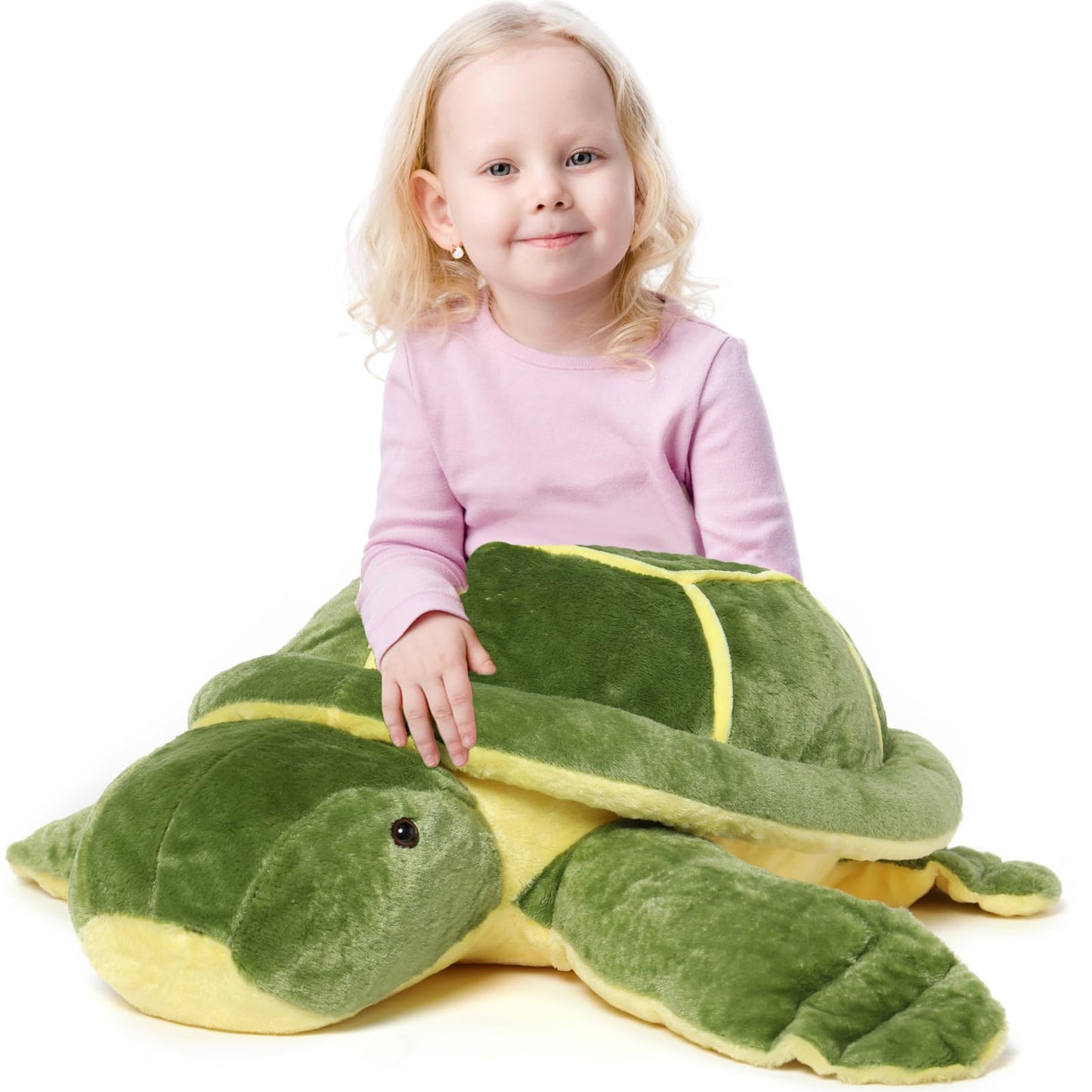 MorisMos Giant Turtle Stuffed Animal 33 inch, Green Stuffed Turtle Plush Toy for Kids Children Boys Girls on Birthday
