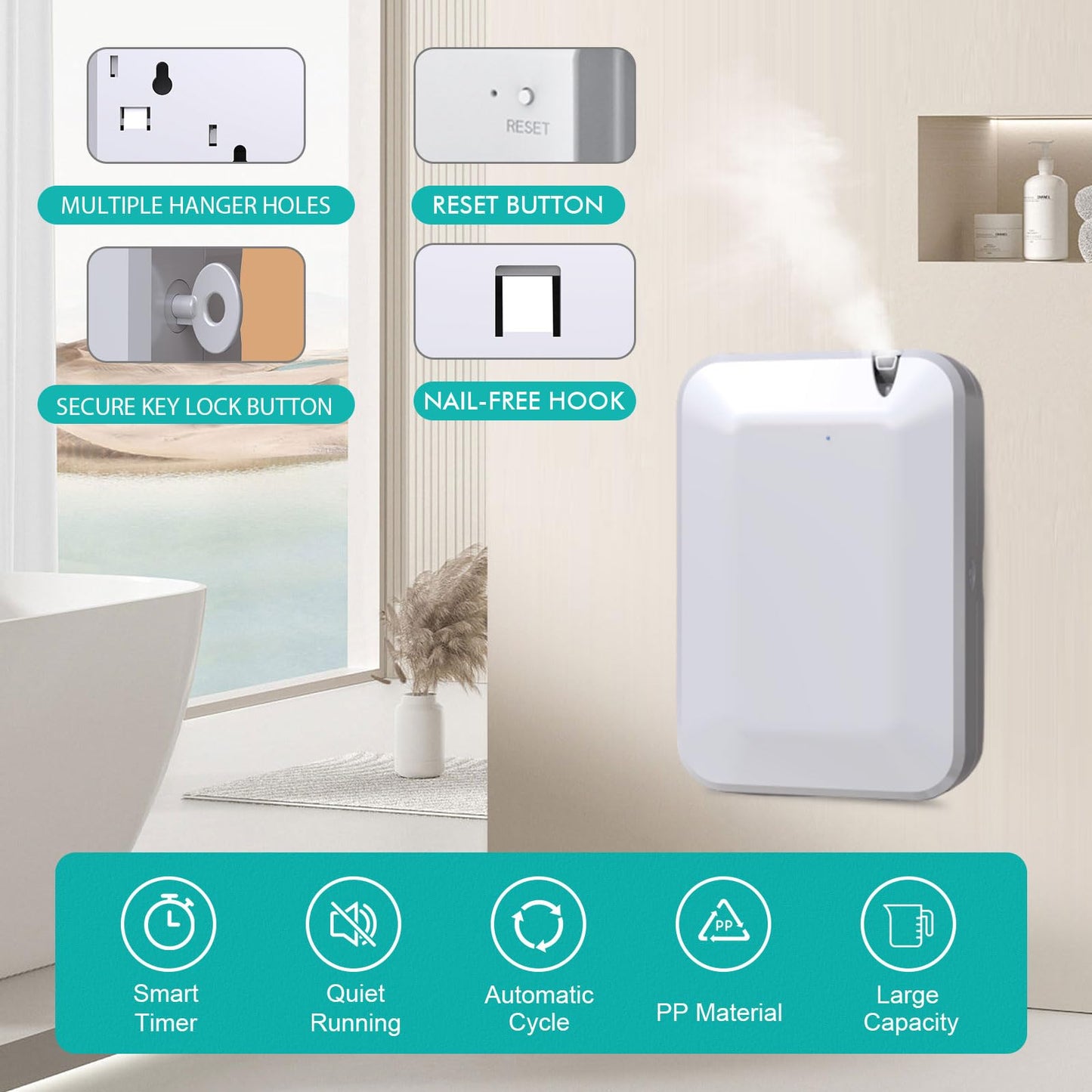 Smart Scent Air Machine for Home, 500ML/2500 Sq. Ft HVAC Professional Waterless Essential Oil Diffuser with Cold Air Technology, Bluetooth Fragrance Diffuser for Large Room, Hotel, Office, Spa