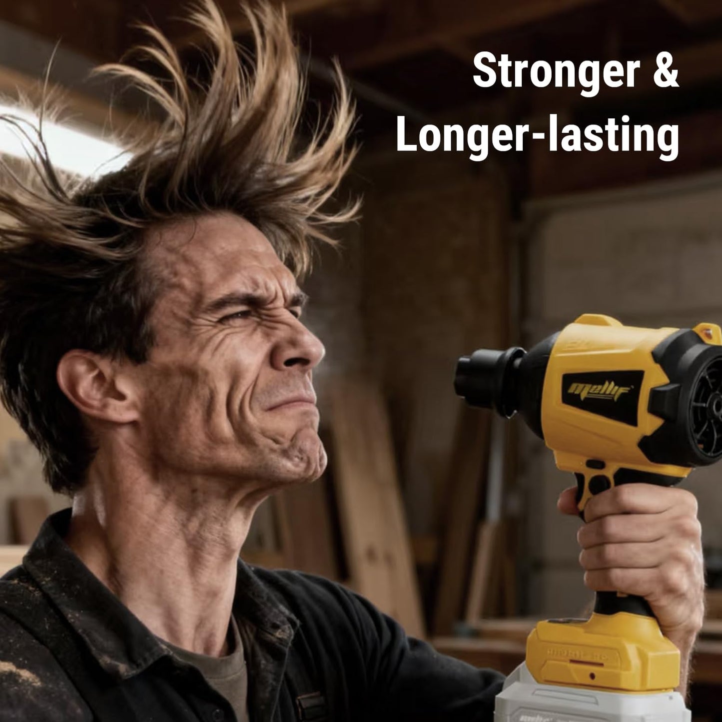 Cordless Compressed Air Duster Compatible with DeWalt 20V MAX Battery (Tool Only), 4-in-1 Portable Blower Inflator Vacuum Deflator, 360MPH, 51,000 RPM Brushless Motor, 3-Speed for PC Cleaning, Air Bed