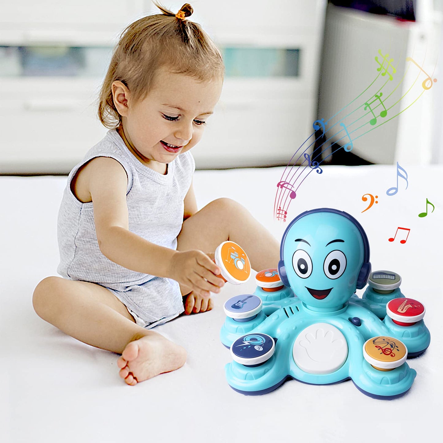 CYURMJUN Baby Musical Toy, Educational Toys for Toddlers, Octopus Musical Toy, Musical Educational Toys for Preschool, Birthday Toys for Girls and Boys