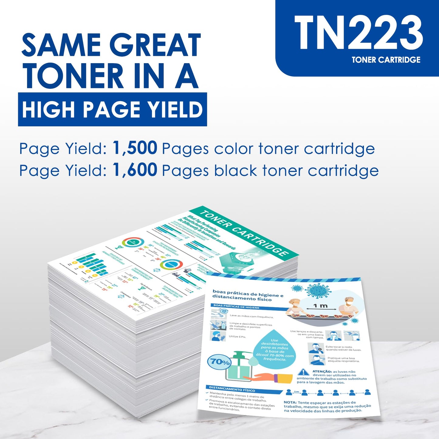 4 Pack TN-223 TN223 TN227 TN-227BK/C/M/Y Toner Replacement for Brother TN-223BK/C/M/Y Toner Cartridge for TN223BK, TN223C, TN223M, TN223Y Toner Cartridge Set, TN2234PK