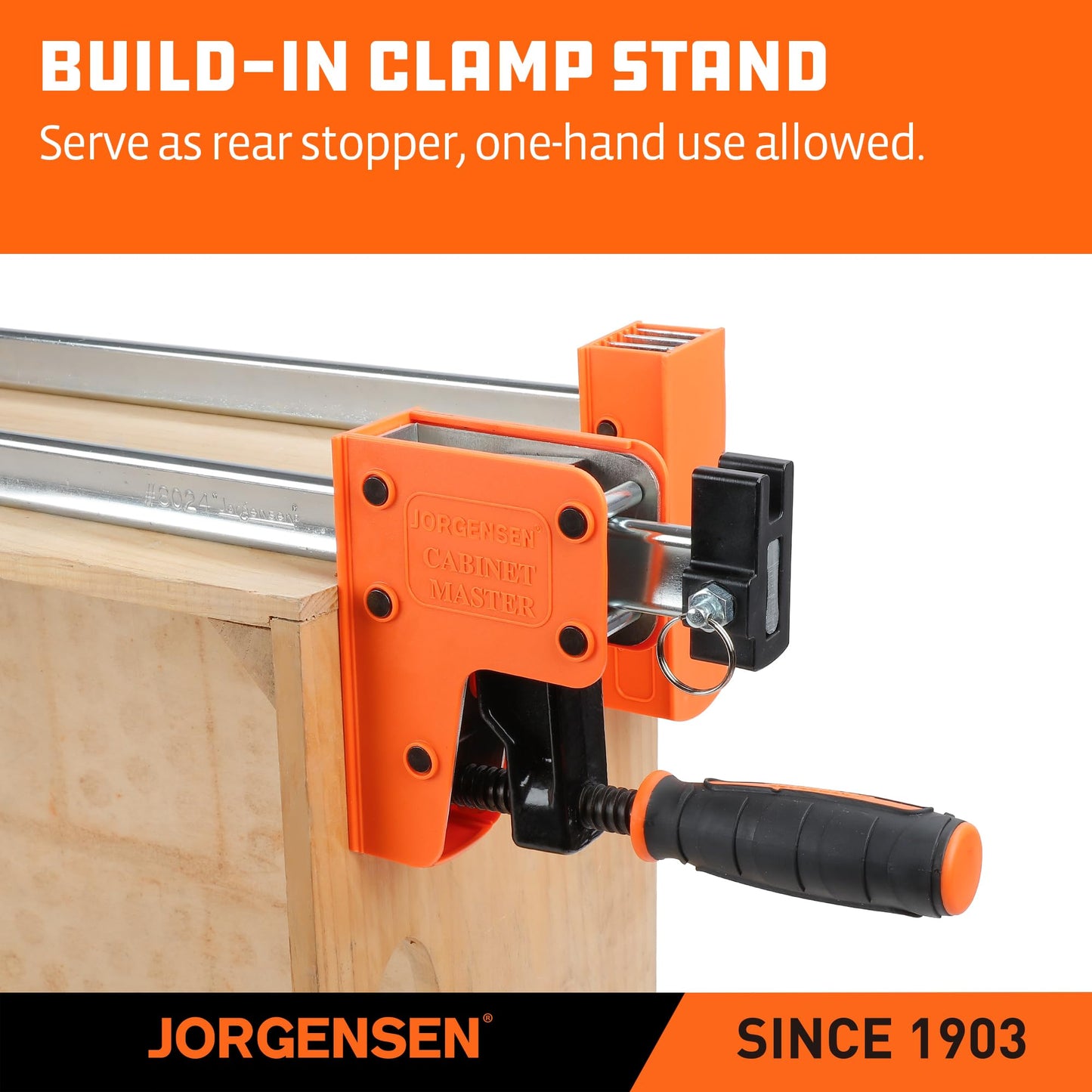 JORGENSEN 24-inch Bar Clamps, 90°Cabinet Master Parallel Jaw Bar Clamp Set, 2-pack