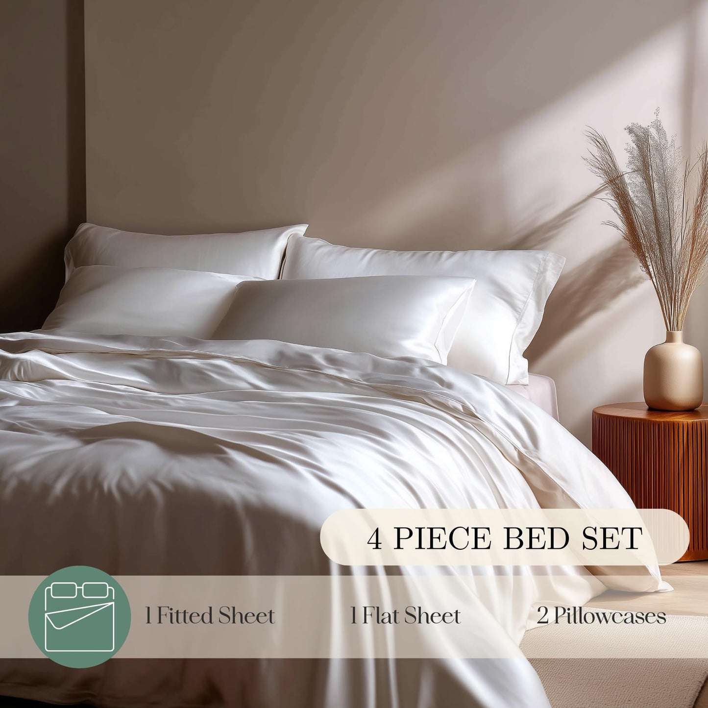 Eucalyptus Sheets - Infused with Silver for Anti-Odor, Softer Than Silk Fibers, More Cooling Than Cotton - Perfect for Hot Sleepers & Sensitive Skin - 100% Tencel Lyocell - Full Sheet Set