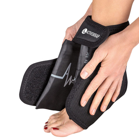 ActiveWrap Foot & Ankle Heat and Ice Pack Wrap for Heel, Arch, and Ankle Discomfort, Swelling, Soreness, and Injury Recovery– Reusable Hot & Cold Wrap with Adjustable Compression Straps, Large/X-Large