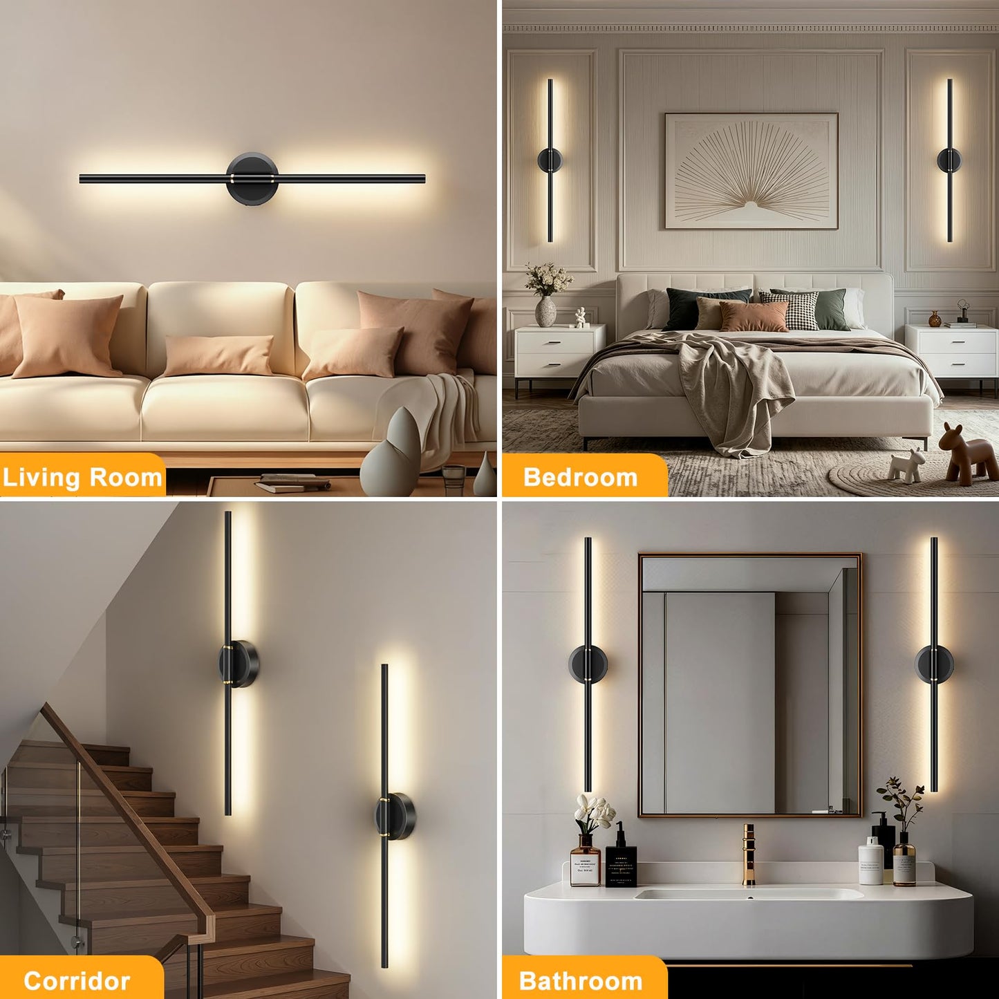 DEALGADGETS Battery Operated Wall Sconces Set of 2, Dimmable 6000mAh Rechargeable Wall Lights, LED Wall Lamp with Remote Control