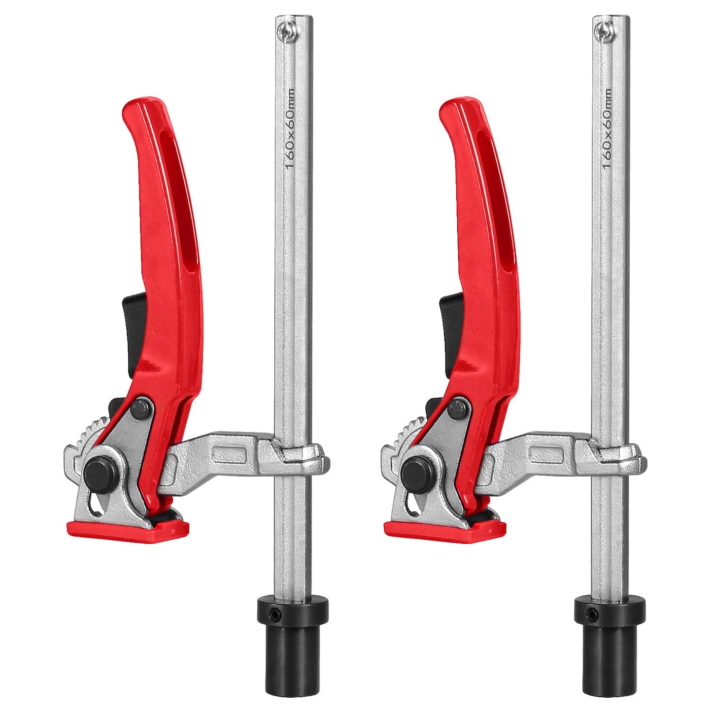 TOOLCOOL MFT Table Workbench Quick Ratchet Bench Dog Clamp 3/4 Inch Dog Hole Clamp Hold Down Clamp for Woodworking (2 Pack)