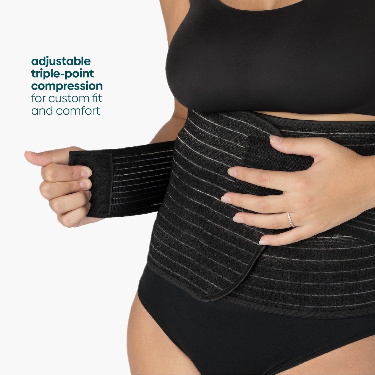 UpSpring Shrinkx Belly Charcoal Postpartum Belly Wrap, Adjustable Postpartum Belly Band to Support, Smooth After Baby (Charcoal Gray, Large/X-Large)