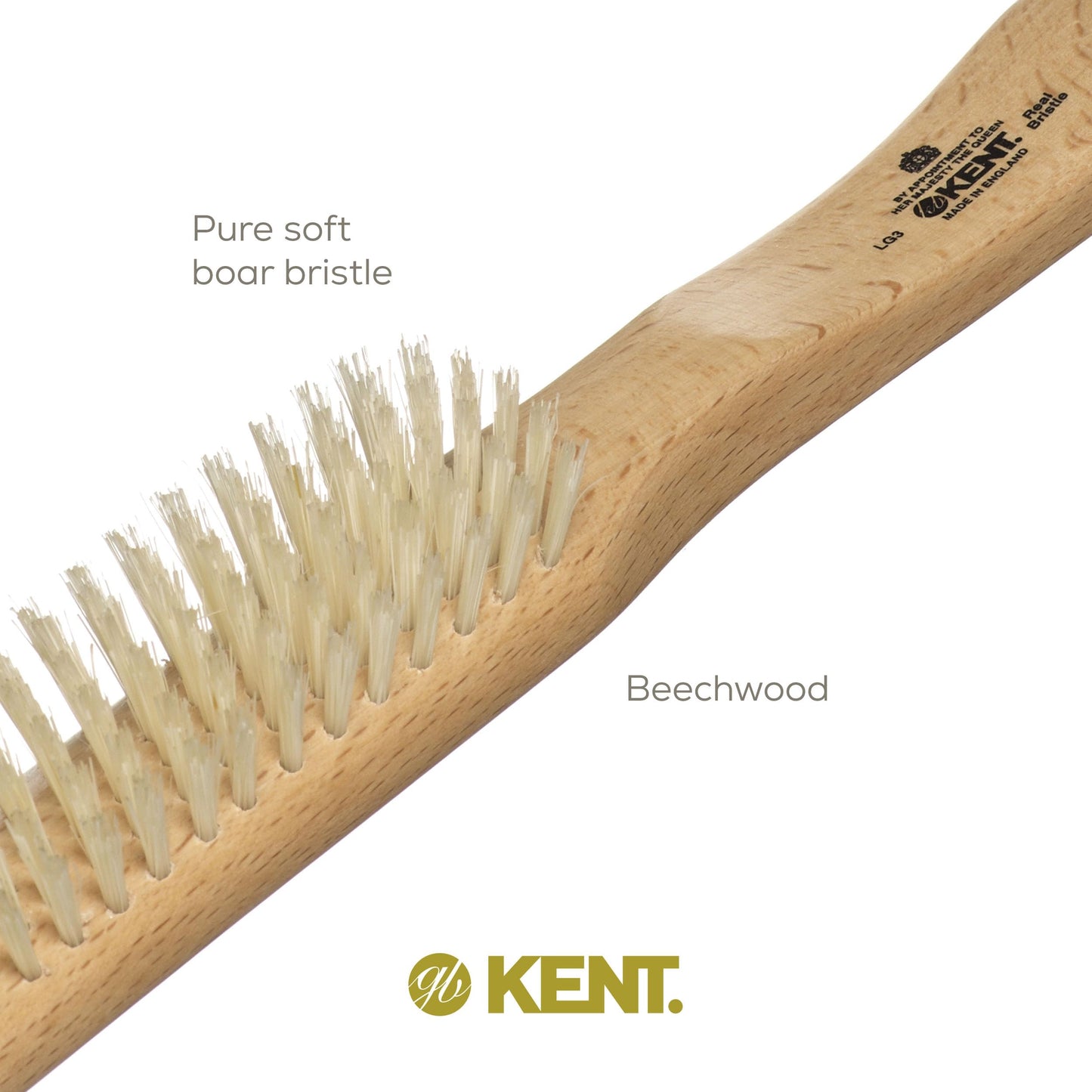 Kent LG3 Finest Hair Brushes for Women - Natural Beechwood and Boar Bristle Narrow Hairbrush for Fine or Medium Thickness Hair All Lengths - Dry Brush for Styling, Straightening, and Stimulating Oils