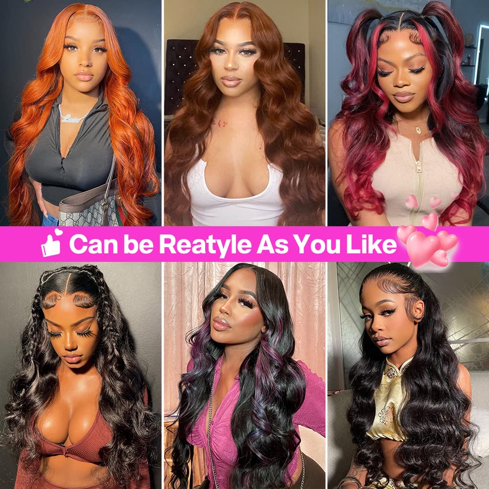Yamikk 20inch 13x5 HD Lace Front Wigs Human Hair For Women 180% Density Body Wave Frontal Wigs Human Hair Pre Plucked Brazilian Lace Front Wigs