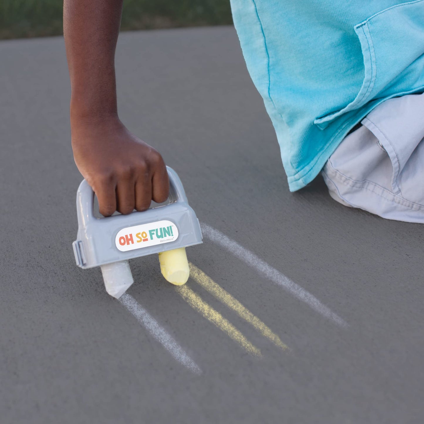 MindWare Oh So Fun! Cars and Trucks Sidewalk Chalk Set - Great Chalk For Toddlers Including Chalk Holders For Kids Ages 3+