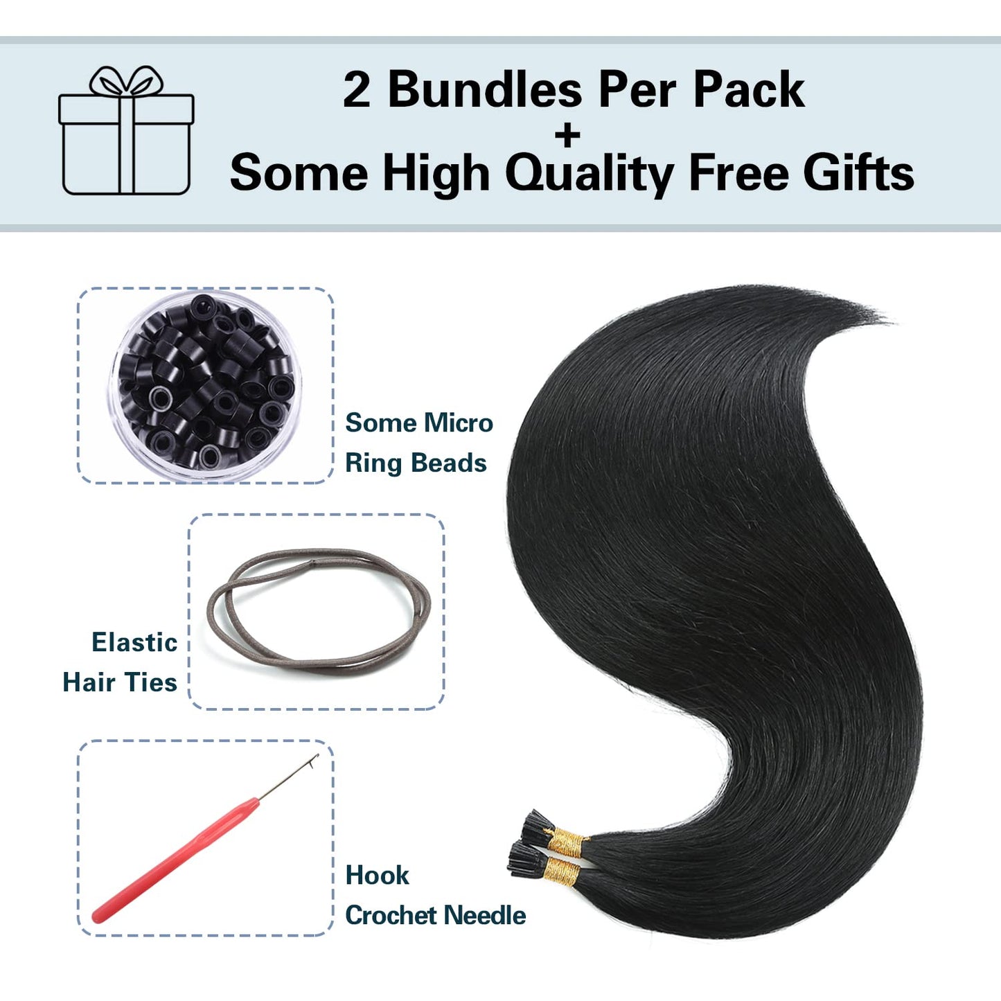 Sunya I Tip Hair Extensions Human Hair Black 24 Inch Itip Hair Extensions Human Hair Jet Black I Tip Hair Extensions Remy Itip Human Hair Extensions 50g/50Strands