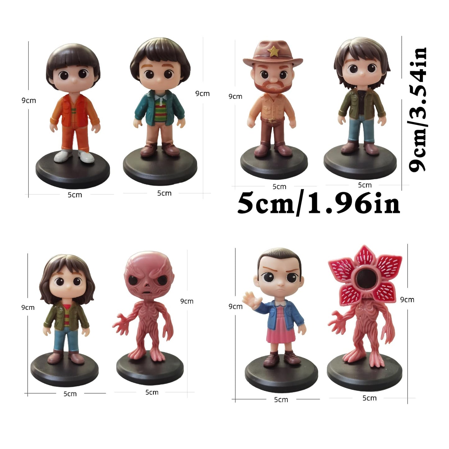 Fomuson 10Pcs Stranger Figure,Character Model Collectable Figure Creative Gift for Fans