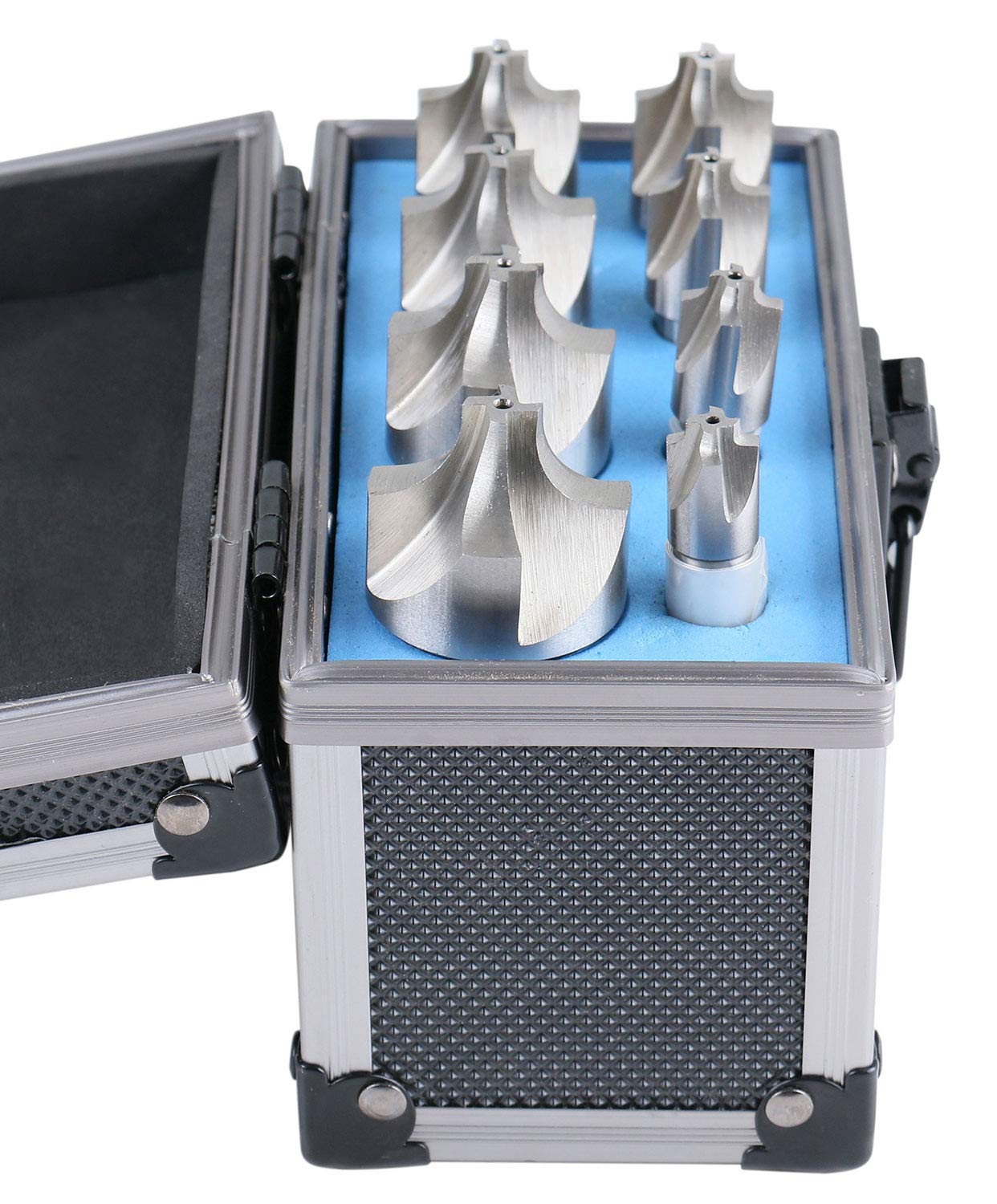 Accusize Industrial Tools H.S.S. Corner Rounding End Mill Set Size from 1/16'' to 3/8'', 8 Pcs, 1011-0008